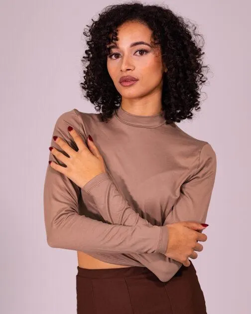 Ladies Cropped Turtleneck