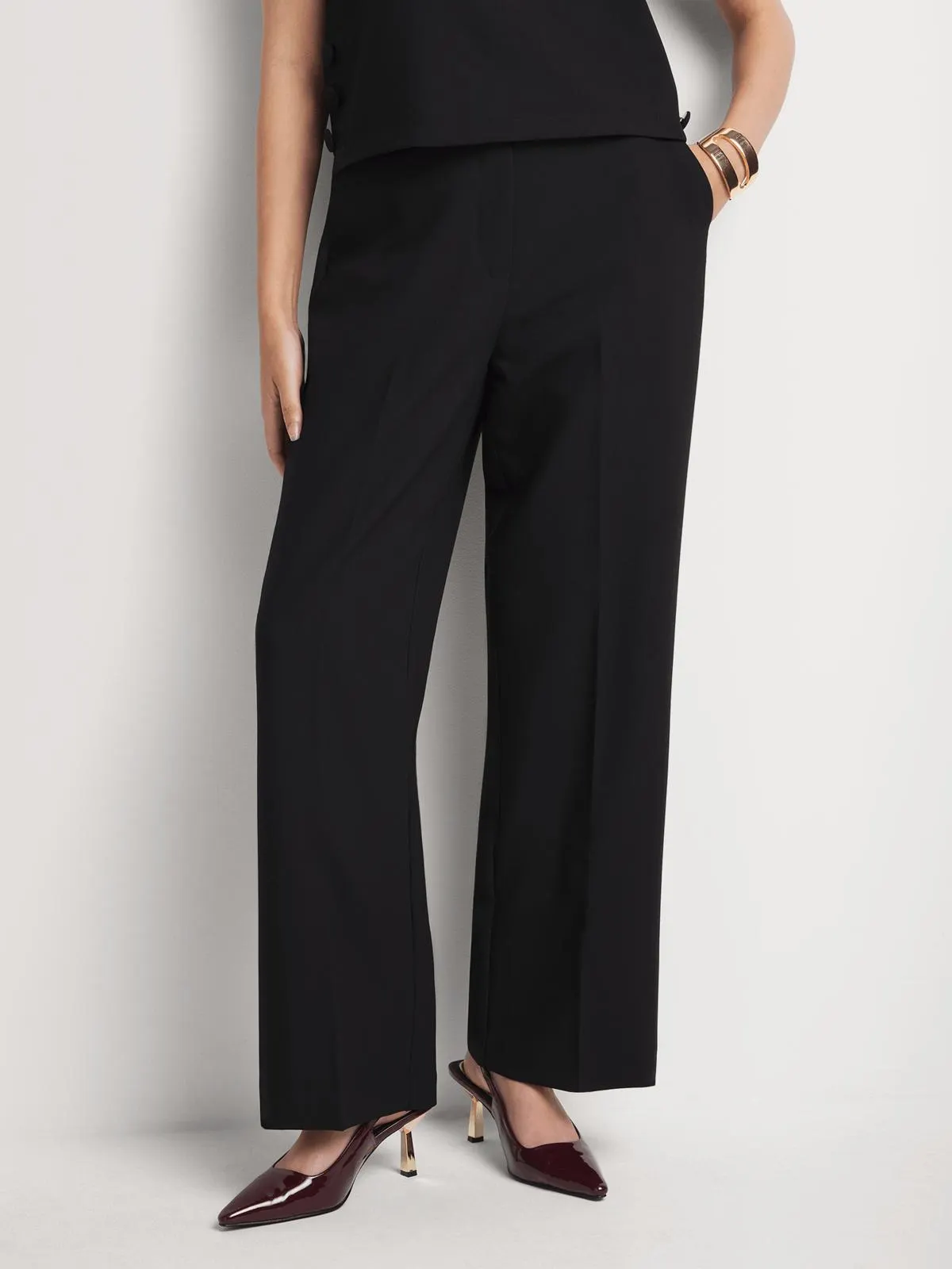 Straight Leg Extended Tab Pants