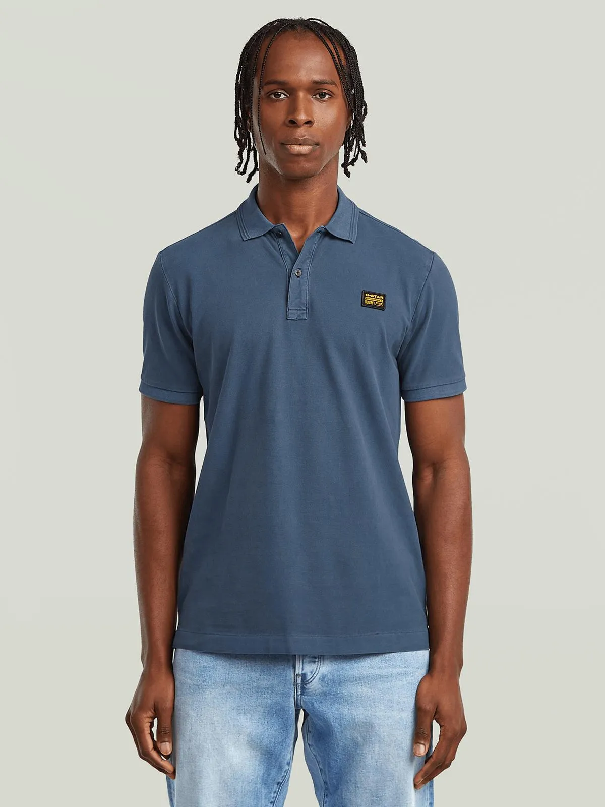 G-Star Men's Dunda Overdyed Slim Blue Polo Badge