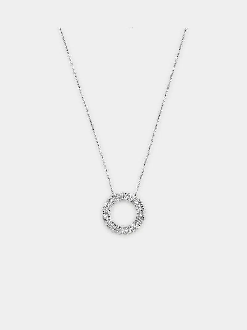 White Gold 0.50ct Diamond Women’s Channel Circle Pendant