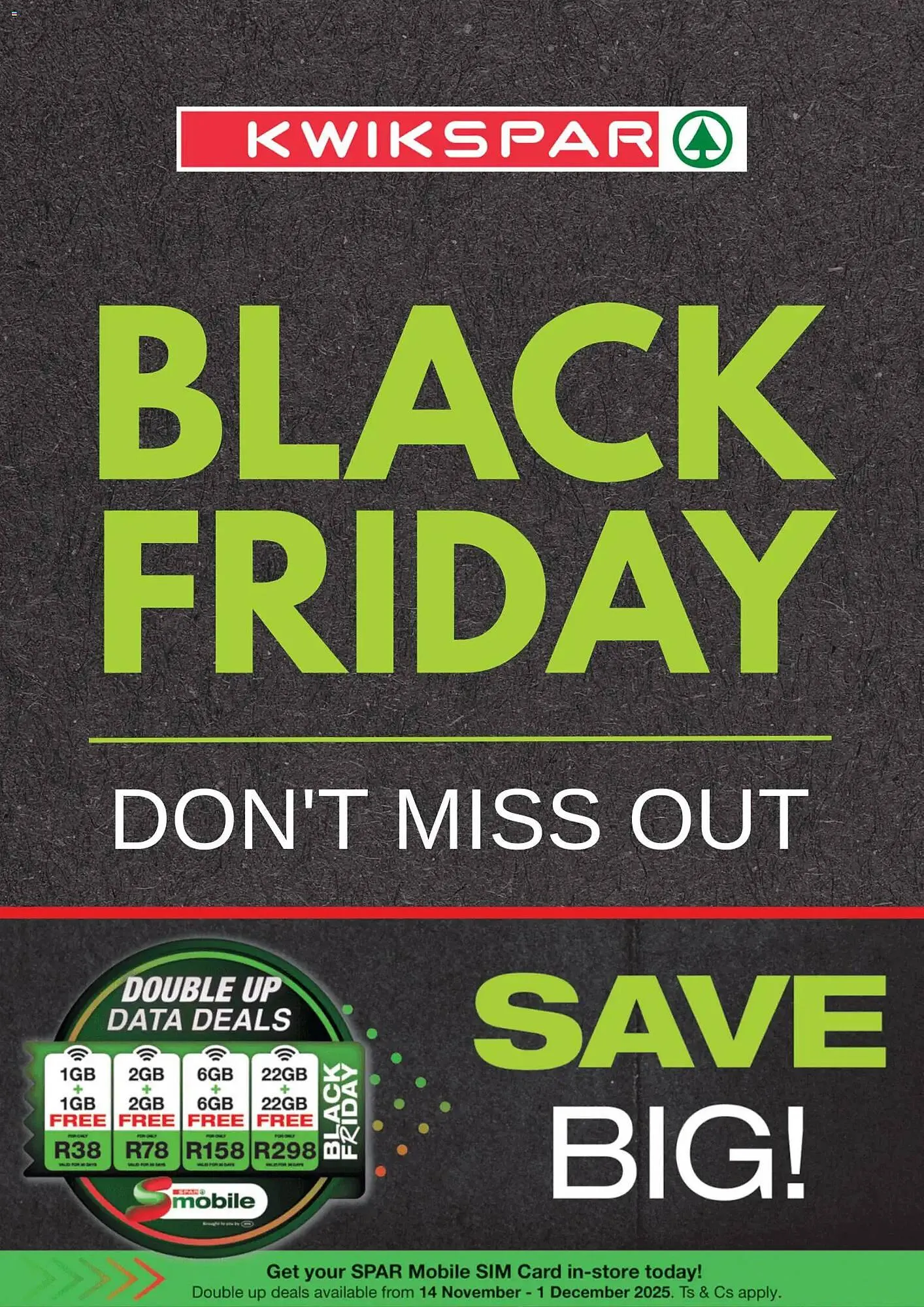 KwikSpar catalogue from 24 November to 28 November 2025 - Catalogue Page 1
