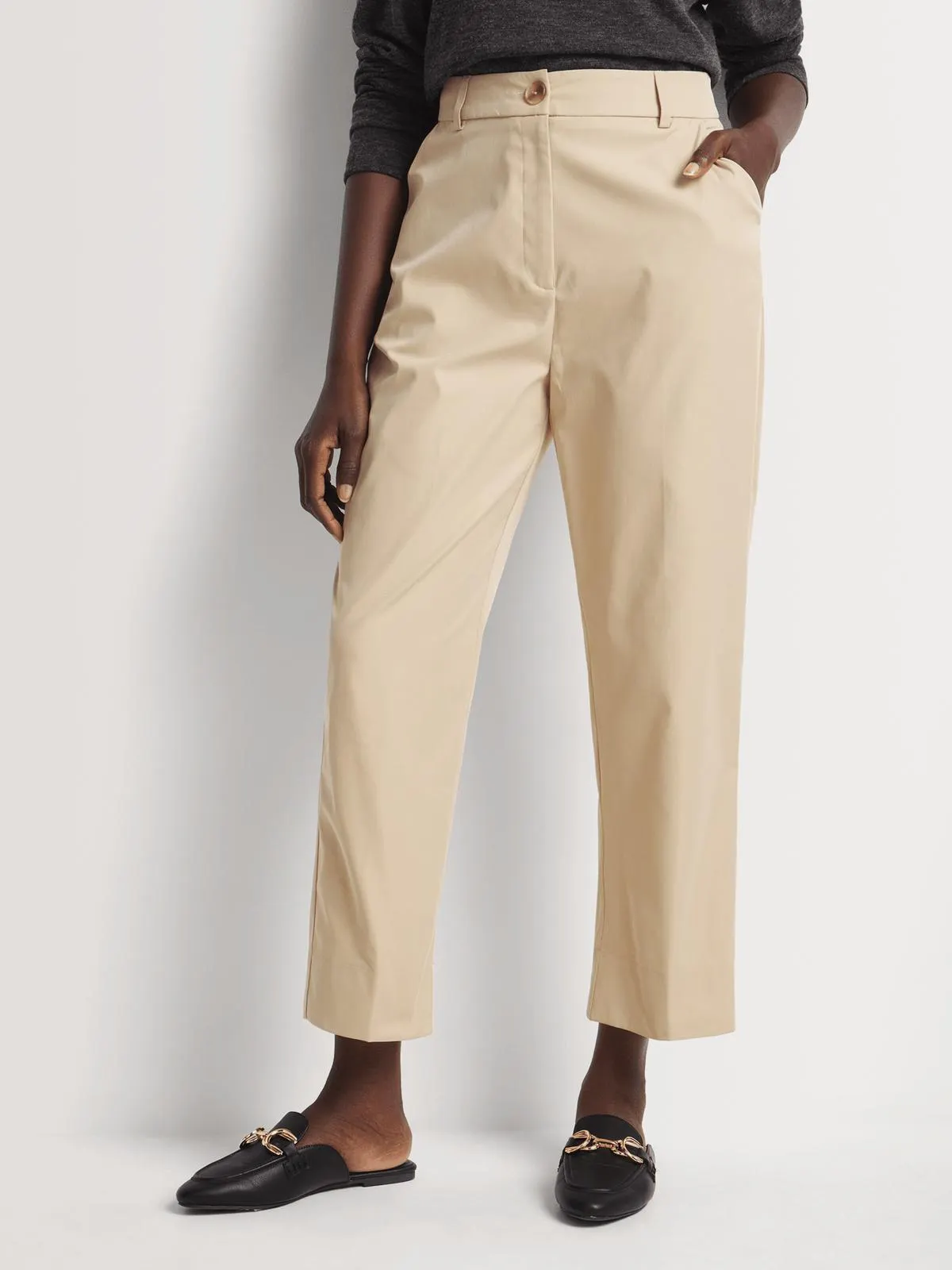 Twill Tapered Leg Pants