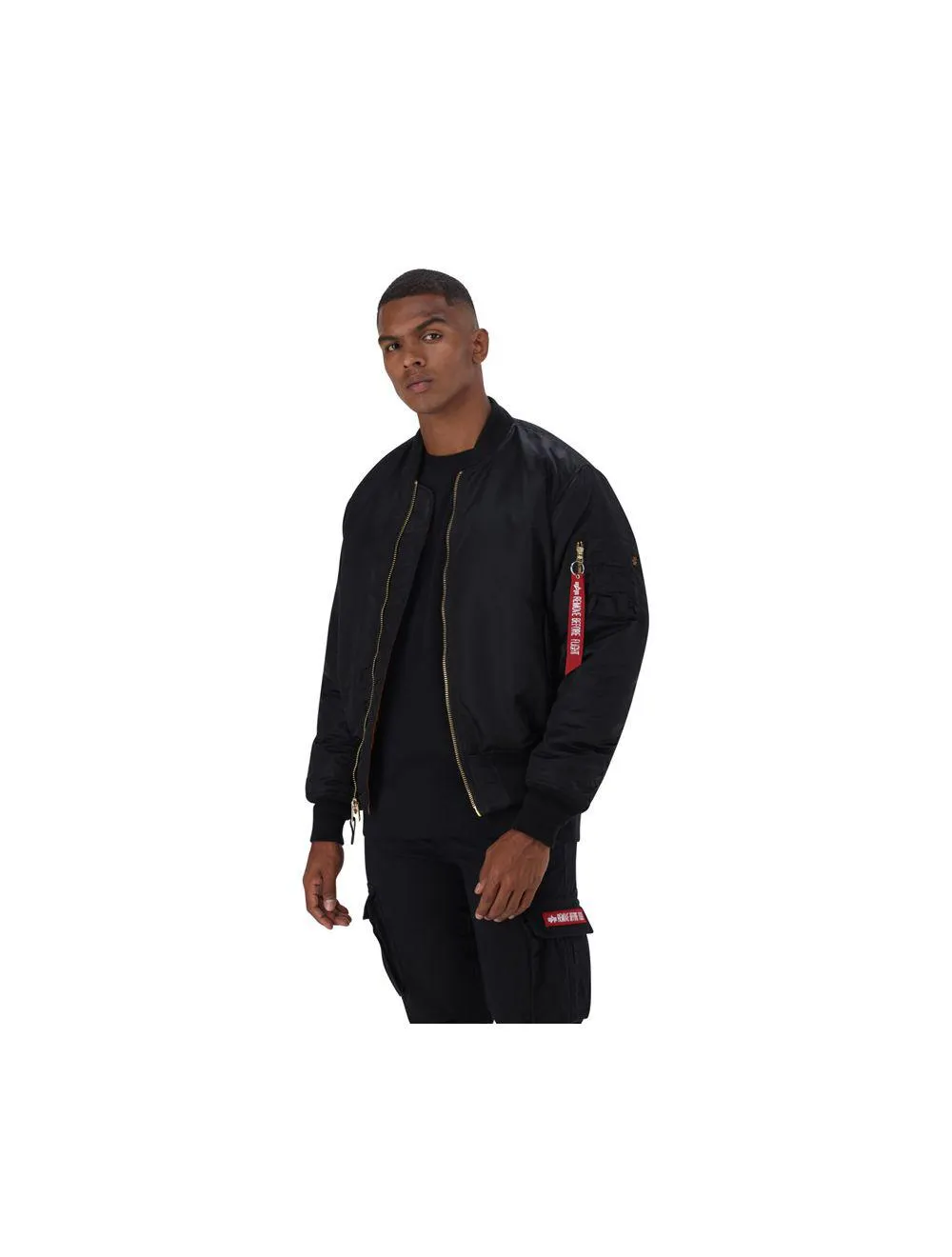 Alpha Industries Con Lining Oversized Mens Flight Jacket Black