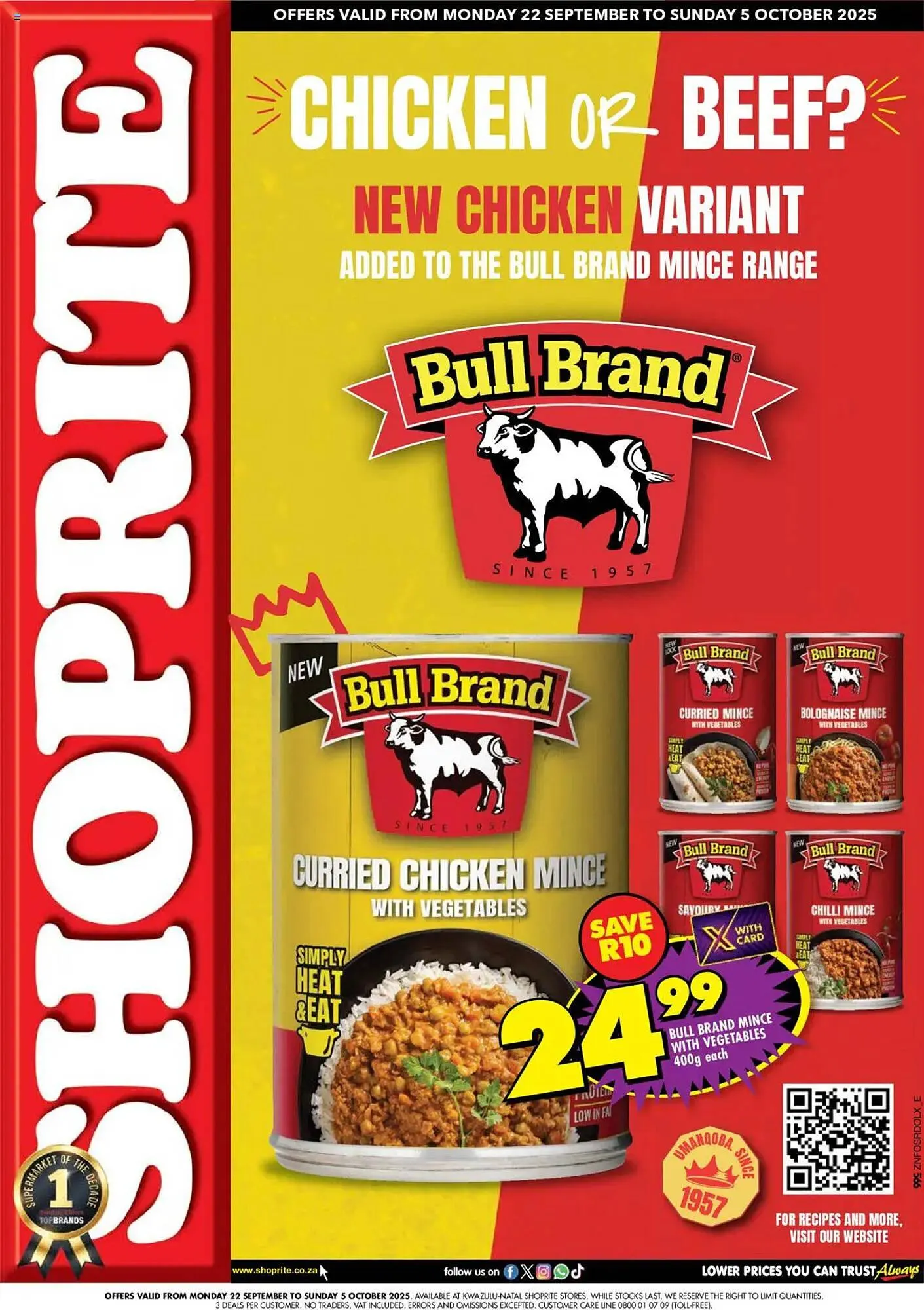 Shoprite catalogue from 22 September to 5 October 2025 - Catalogue Page 1
