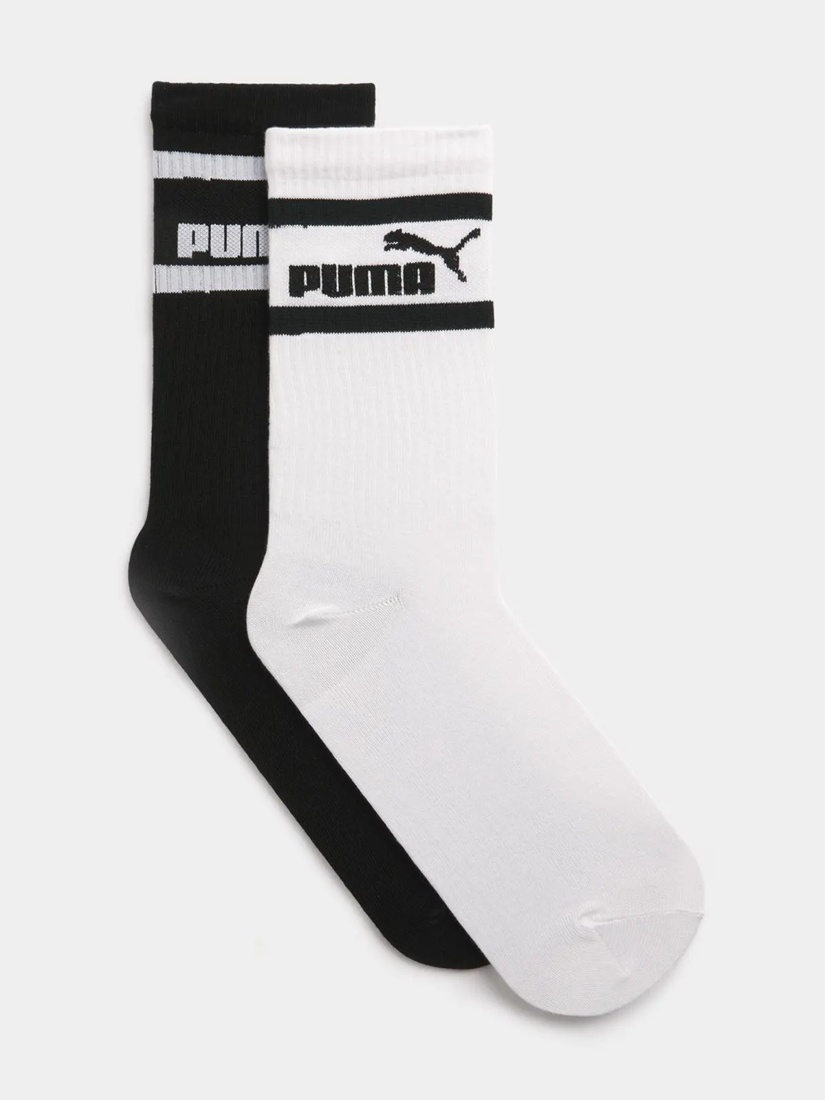 Puma 2Pack Mid Calf White/Black Socks