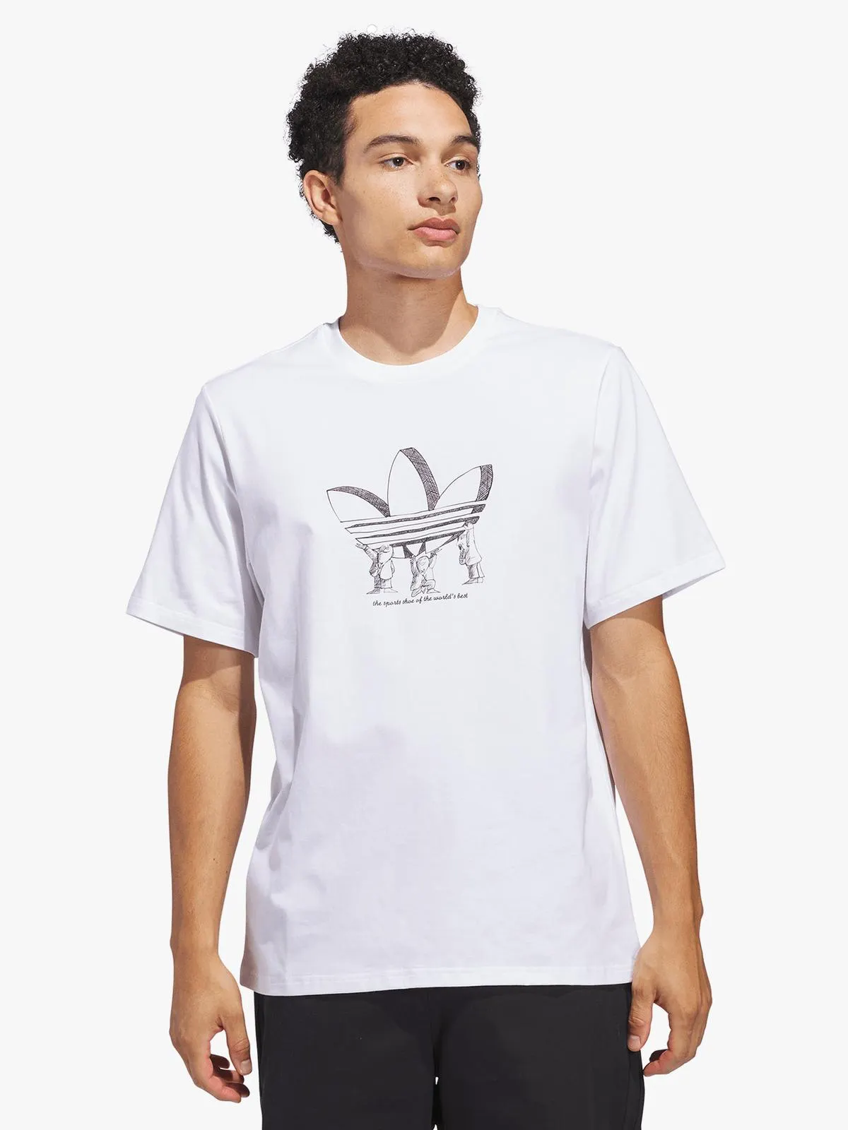 adidas Originals Men's Trefoil Lift White T-Shirt