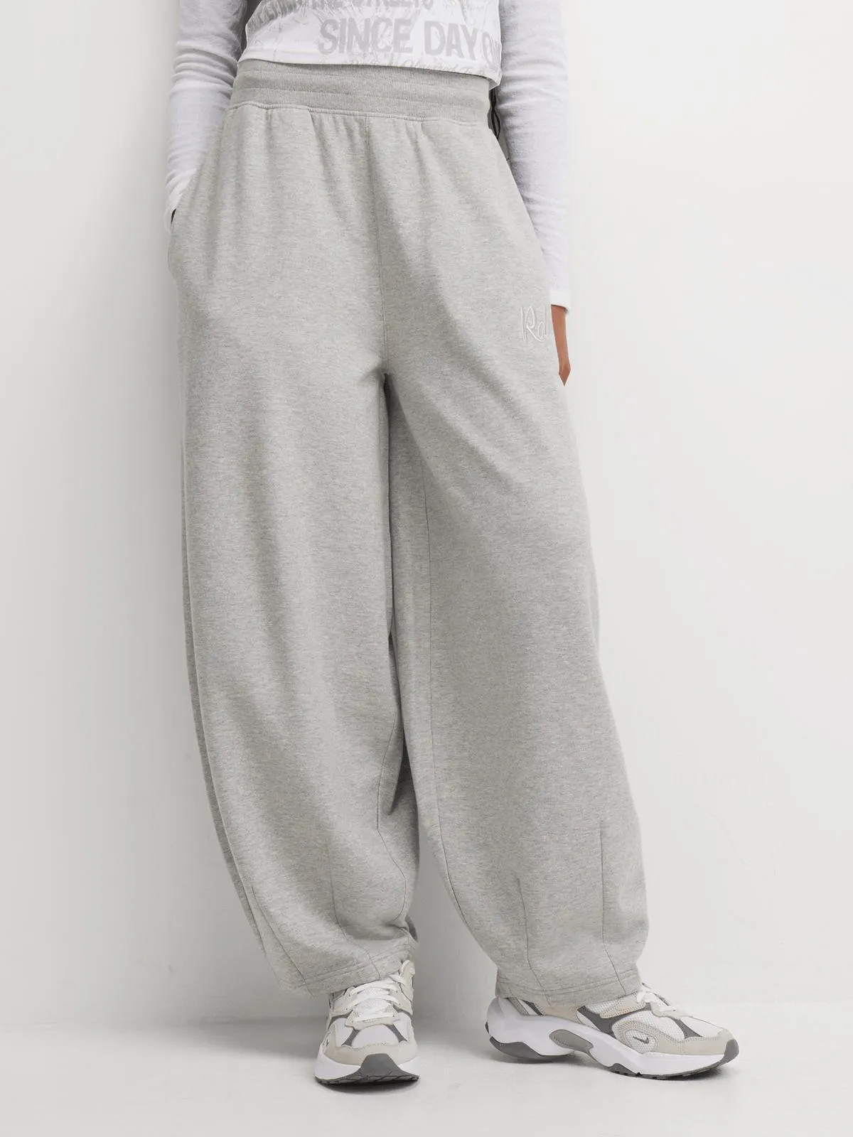 Redbat Classics Women's Grey Melange Barrel Sweat Pants