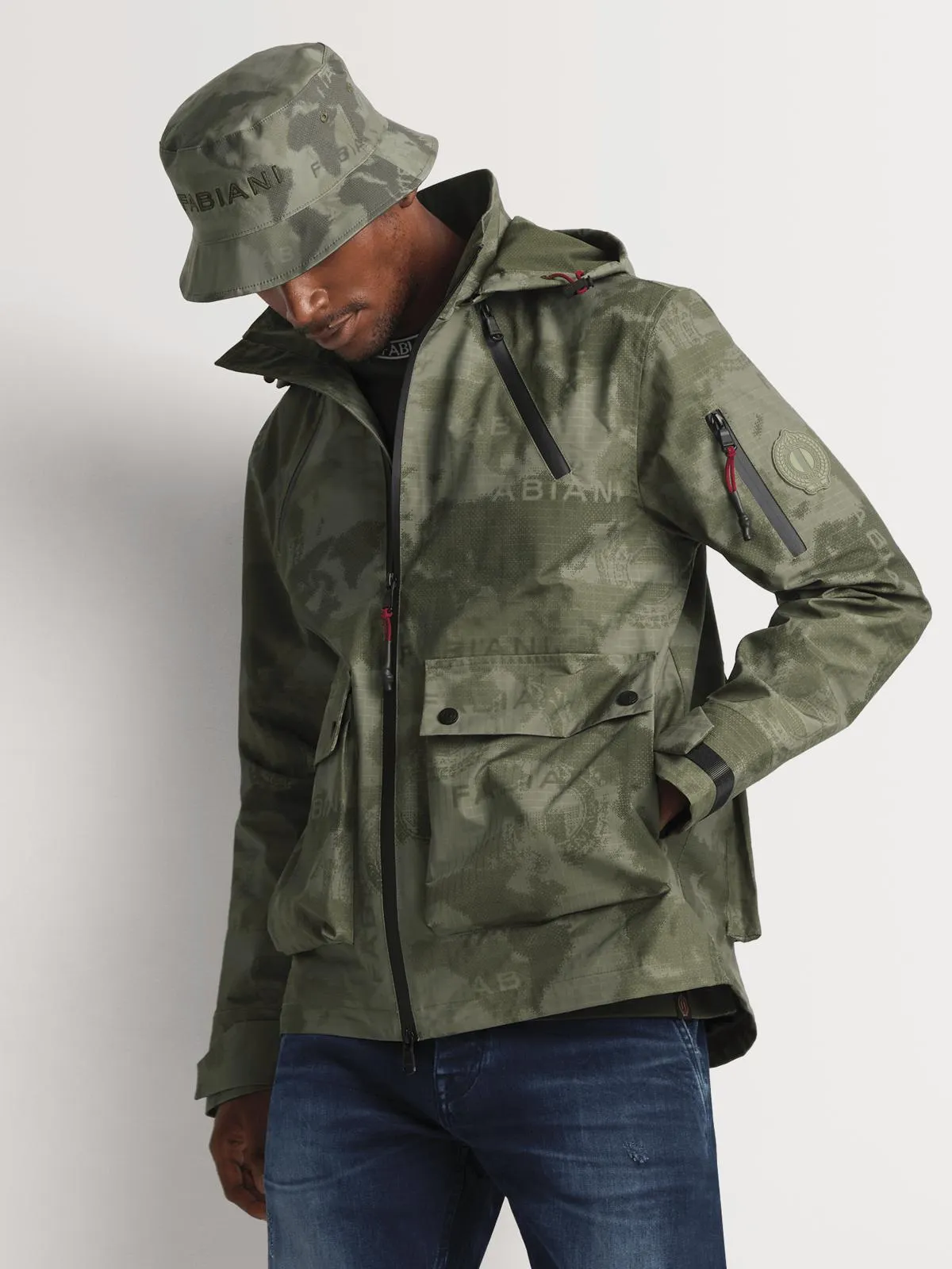 Fabiani Men's Fatigue Camo Windbreaker