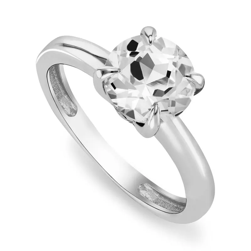 White Gold Moissanite Round Solitaire Women’s Ring
