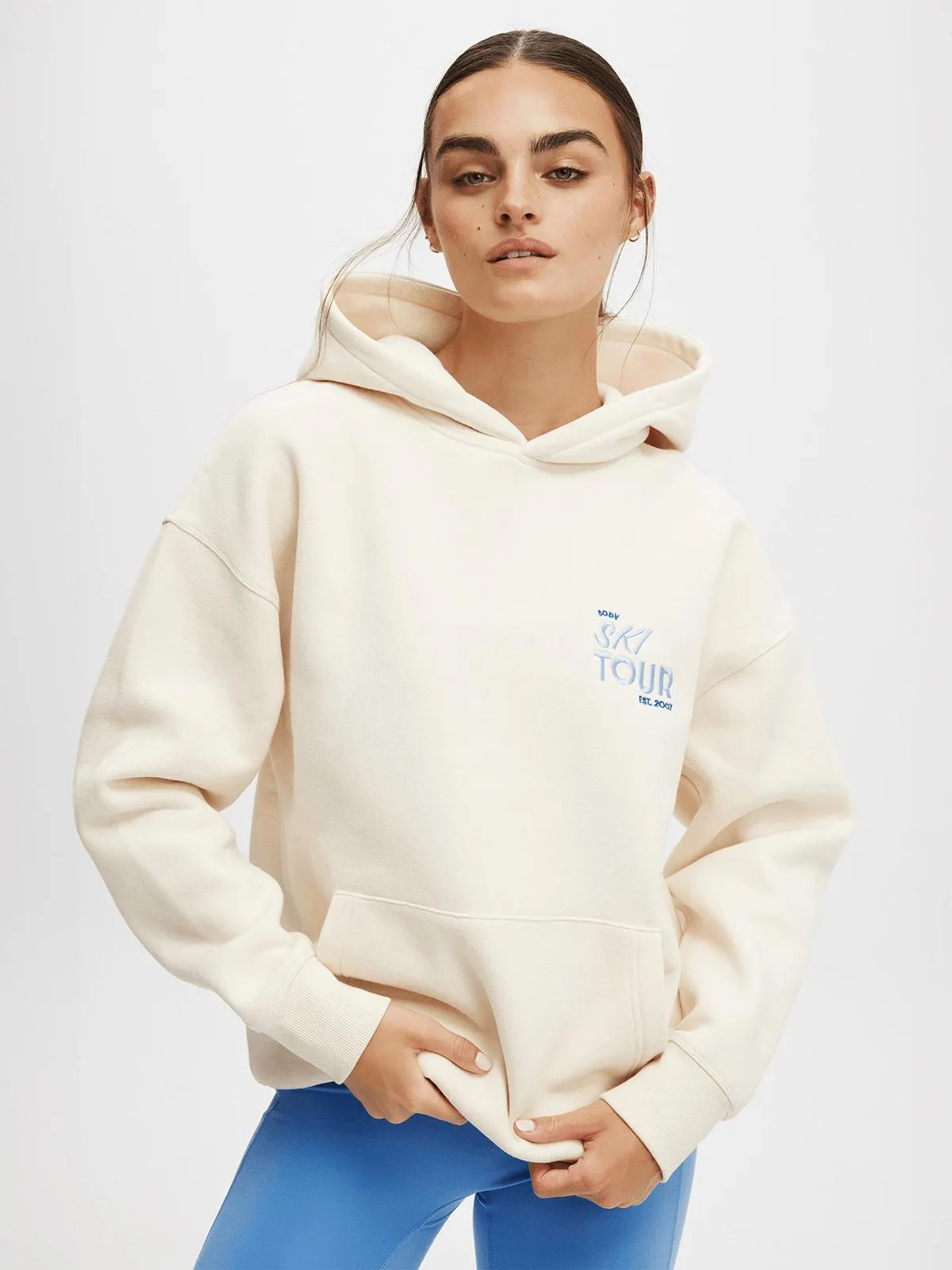 Women's Cotton On White Active Plush Premium Graphic Hoodie