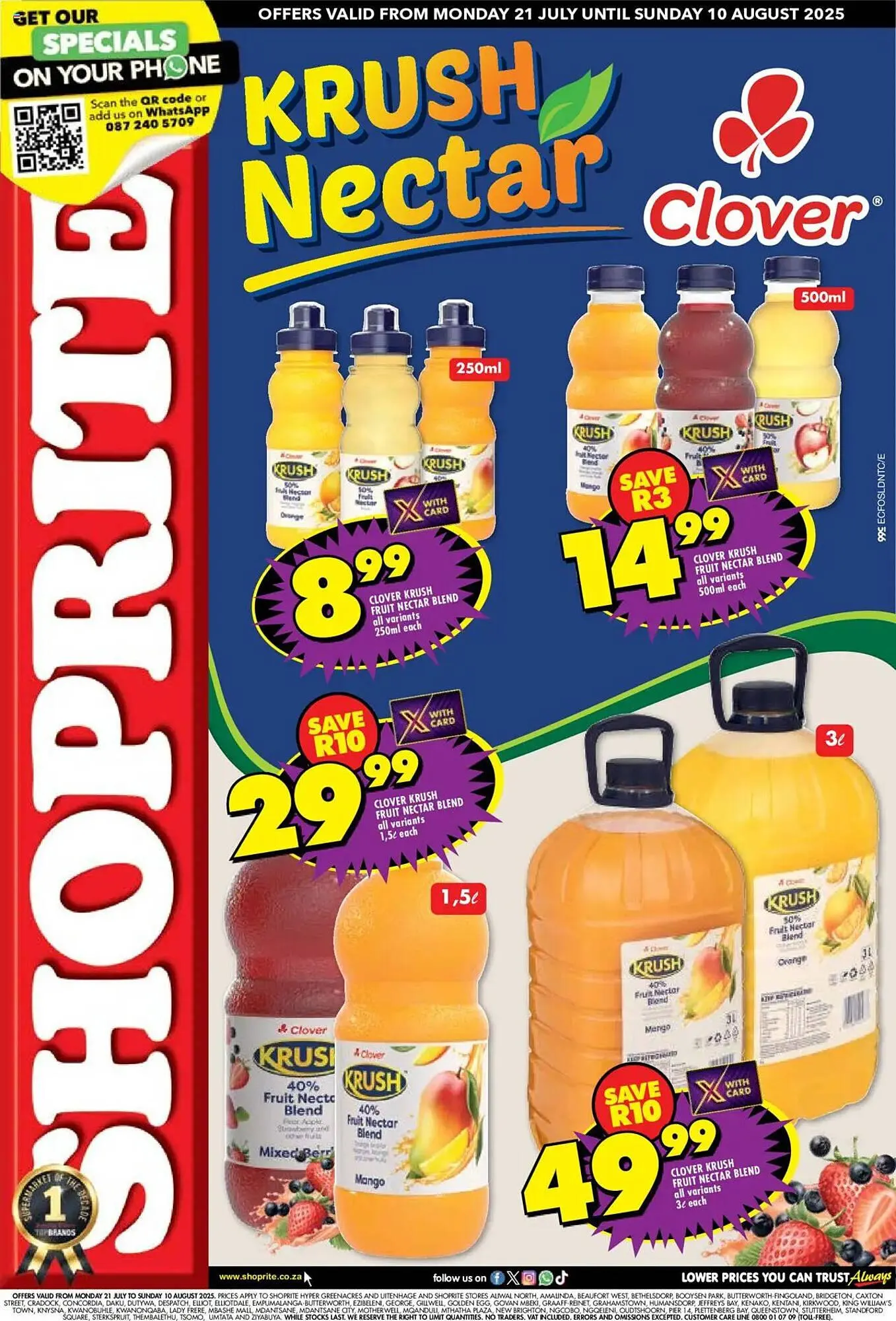 Shoprite catalogue from 21 July to 10 August 2025 - Catalogue Page 1