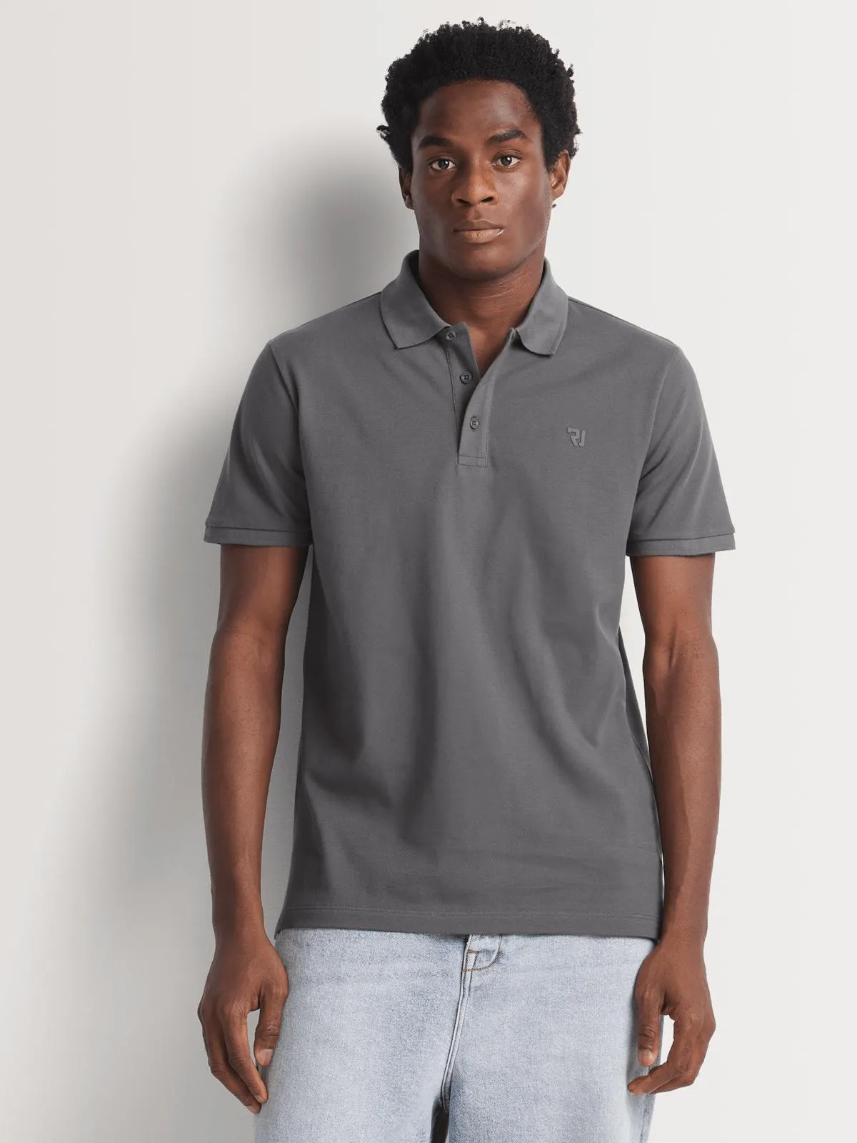 Relay Jeans Men's Pique Slimfit Grey Golfer