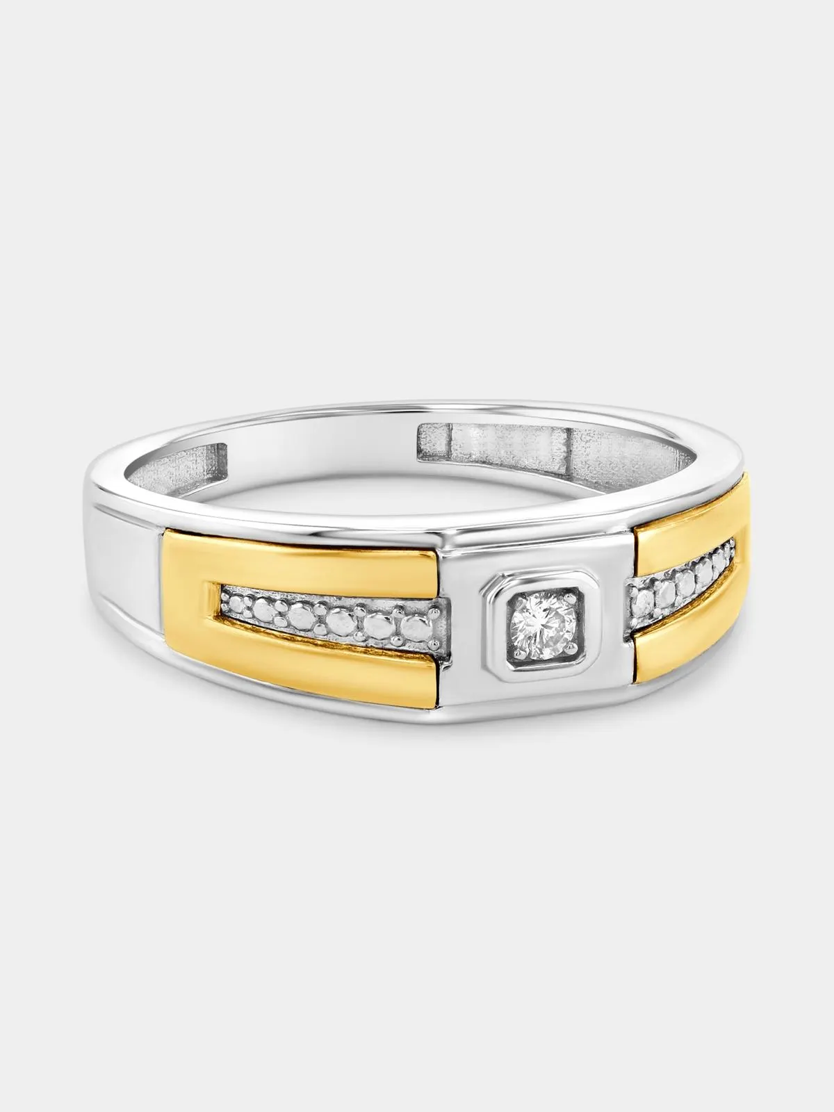 Yellow Gold & Sterling Silver Lab Grown Diamond Dress Ring