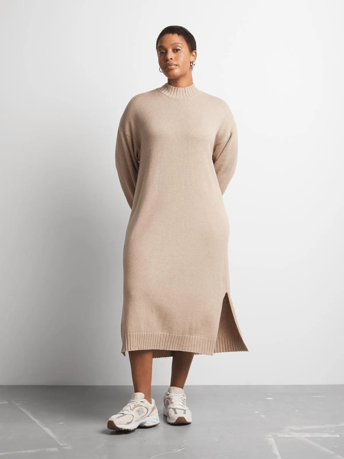 Women's Canvas Cotton Knitwear Column Dress