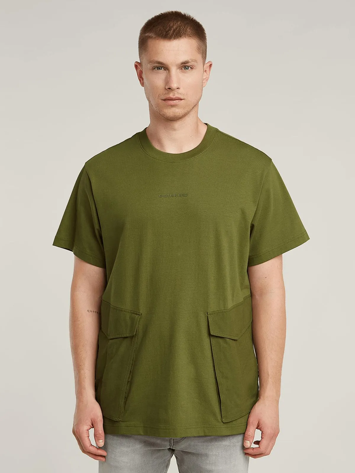 G-Star Men's Rovic Loose-Fit Green T-Shirt