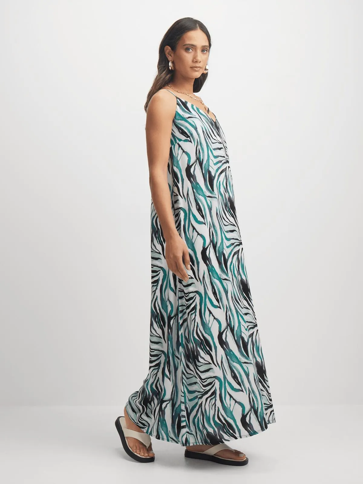 Exact Women's Zebra Print Maxi Dress