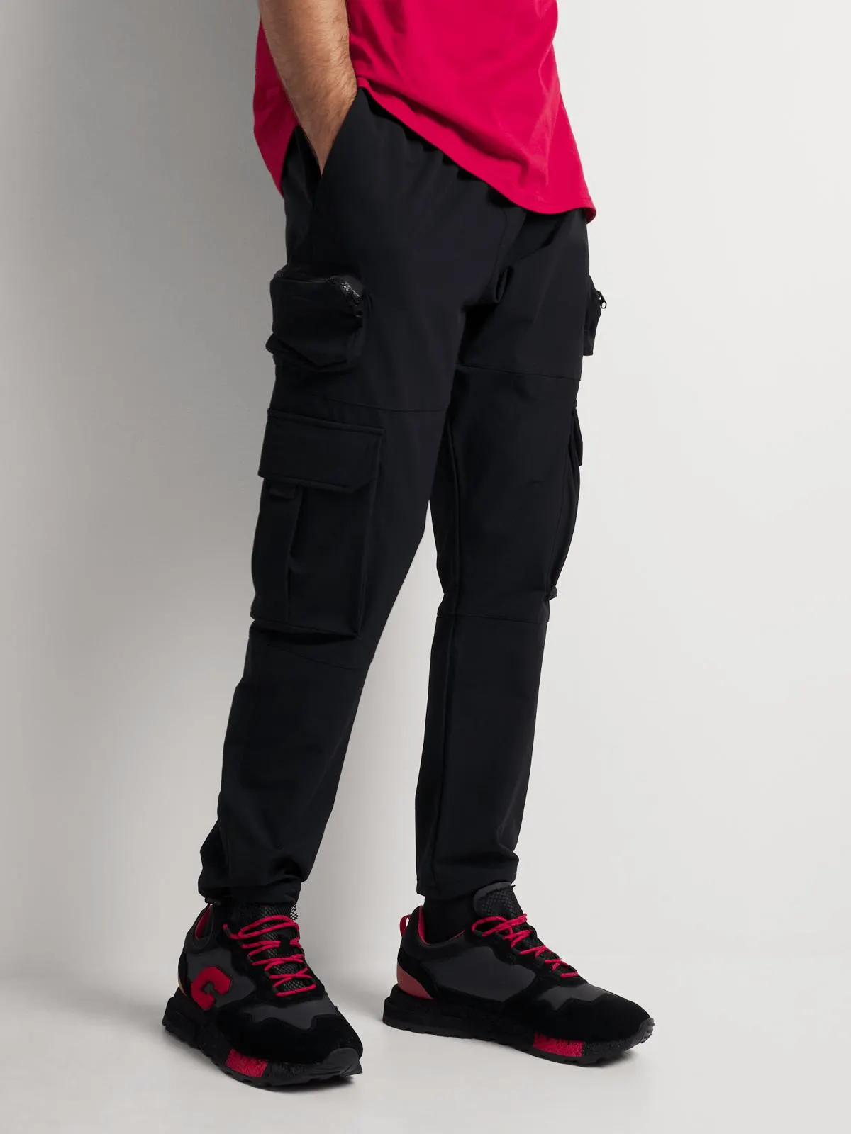 Relay Jeans Men's Nylon Utility Black Pants