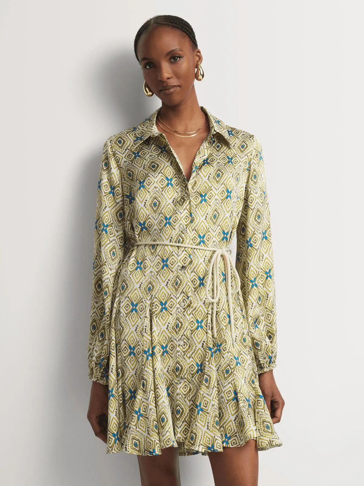 Flare Hem Shirt Dress