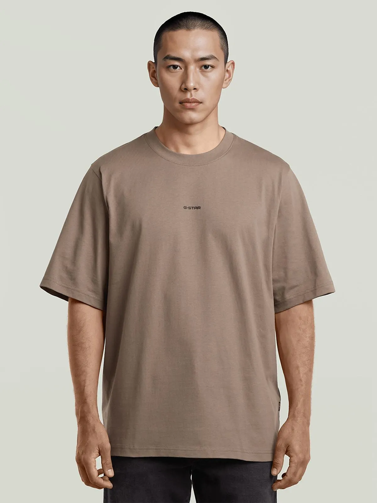 G-Star Men's Boxy Chest Logo Brown T-Shirt