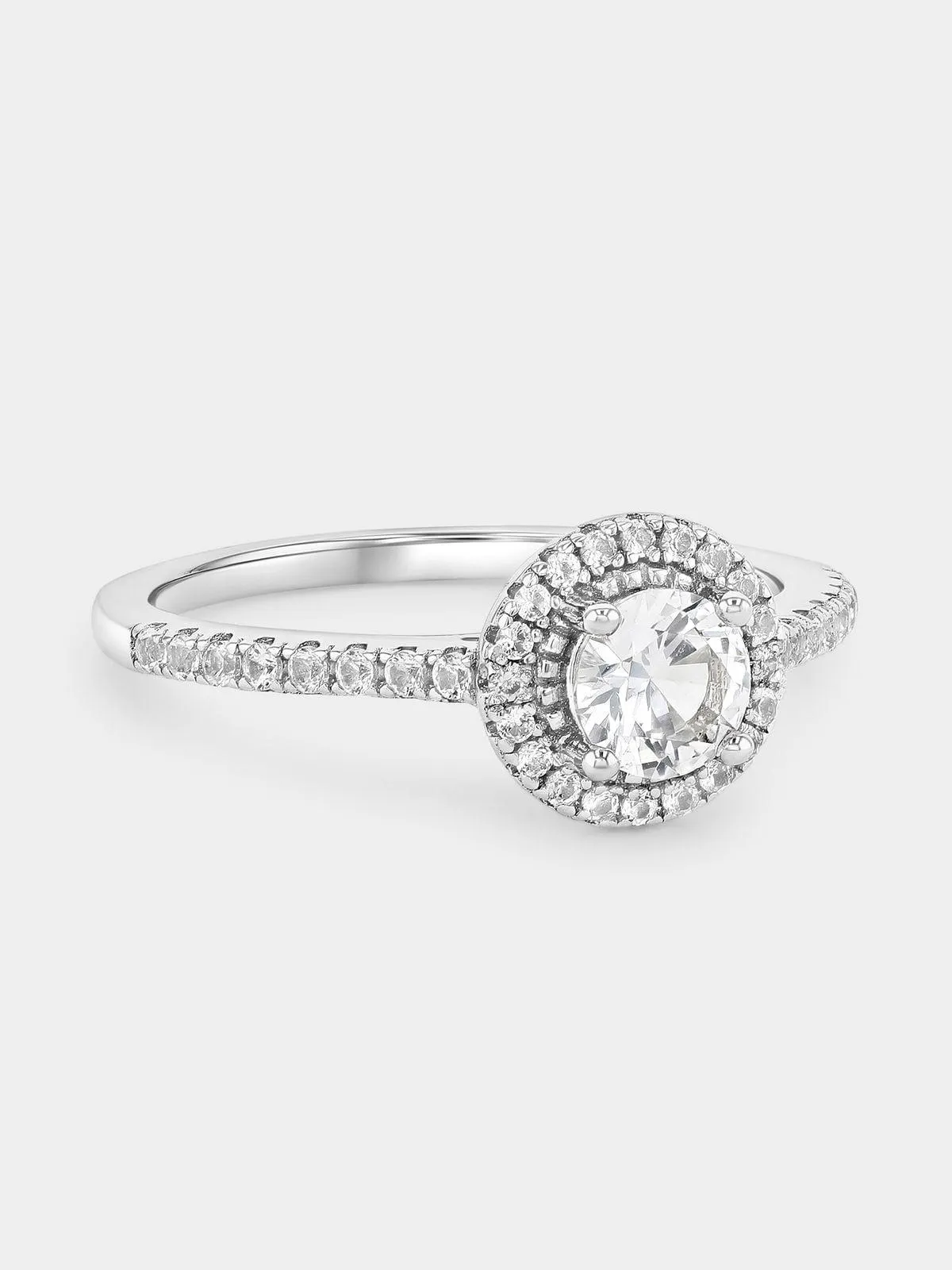 Classic Silver Sapphire Halo Ring