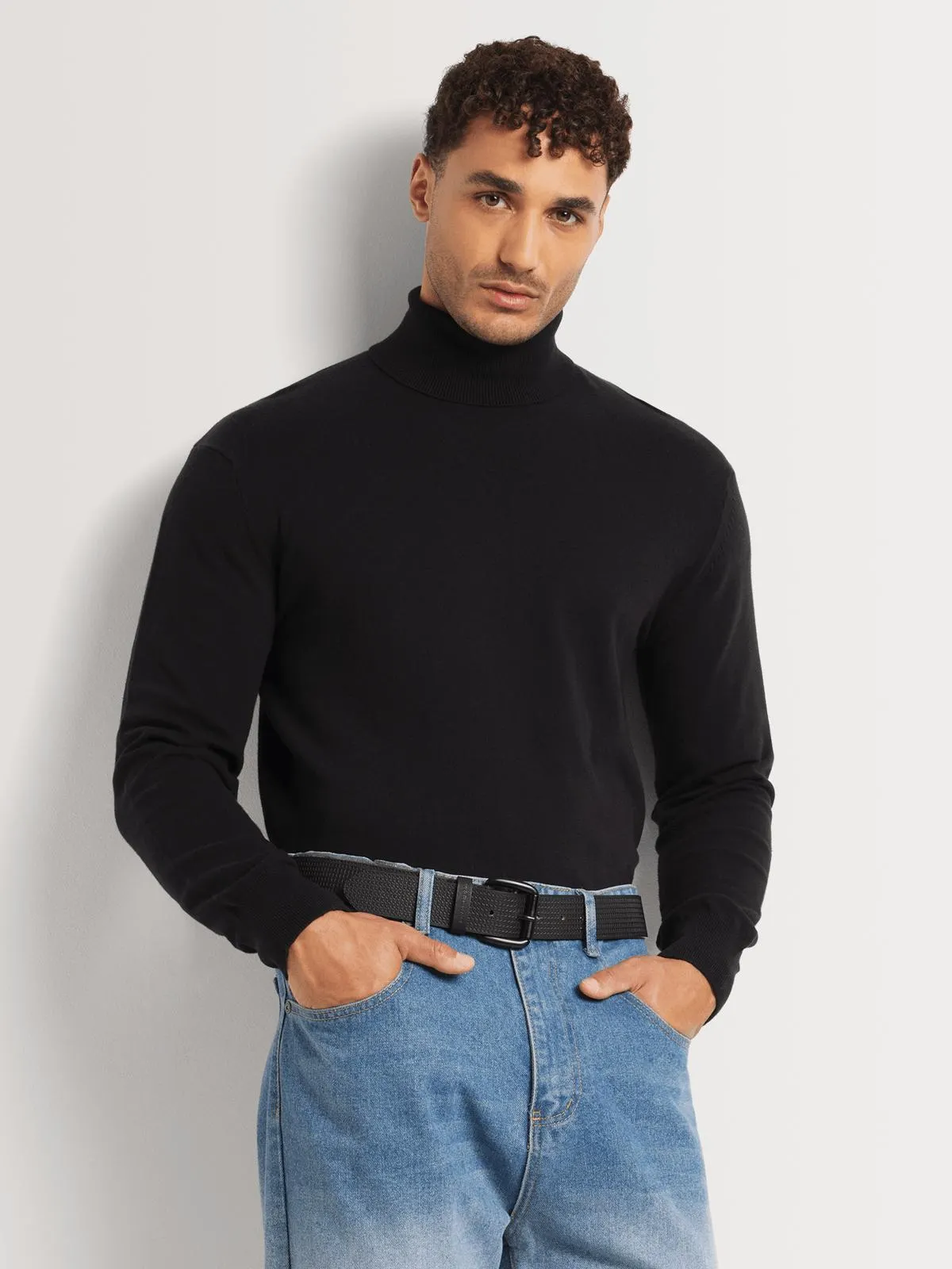 Men's Markham Black Knitwear Poloneck