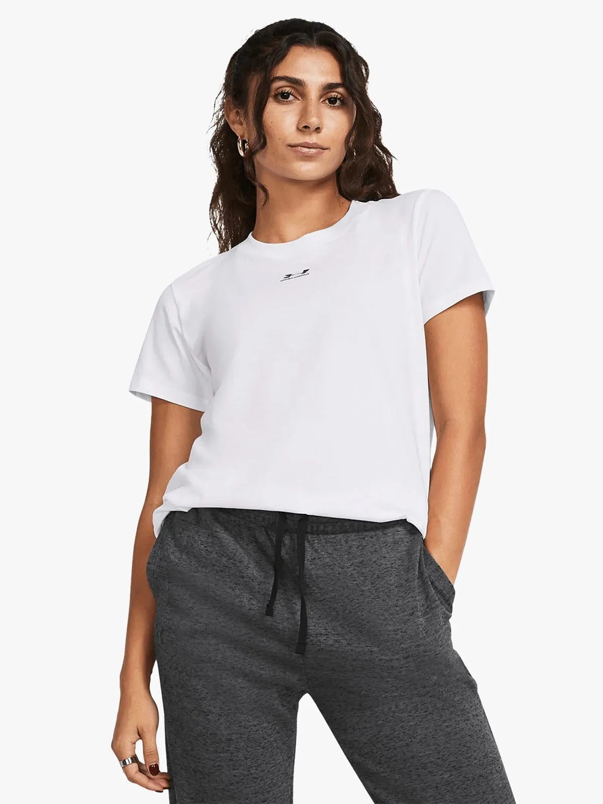 Under Armour Womens Rival Core White Tee