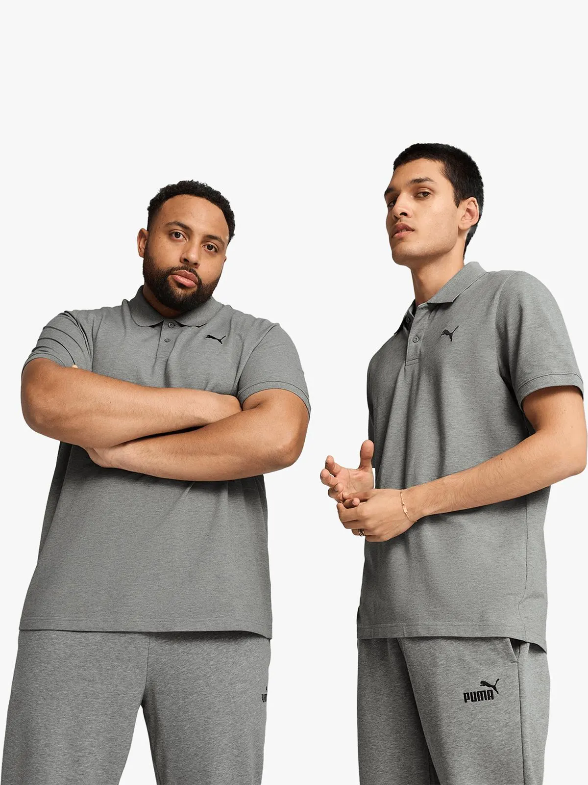 Puma Mens Essential Pique Grey Polo