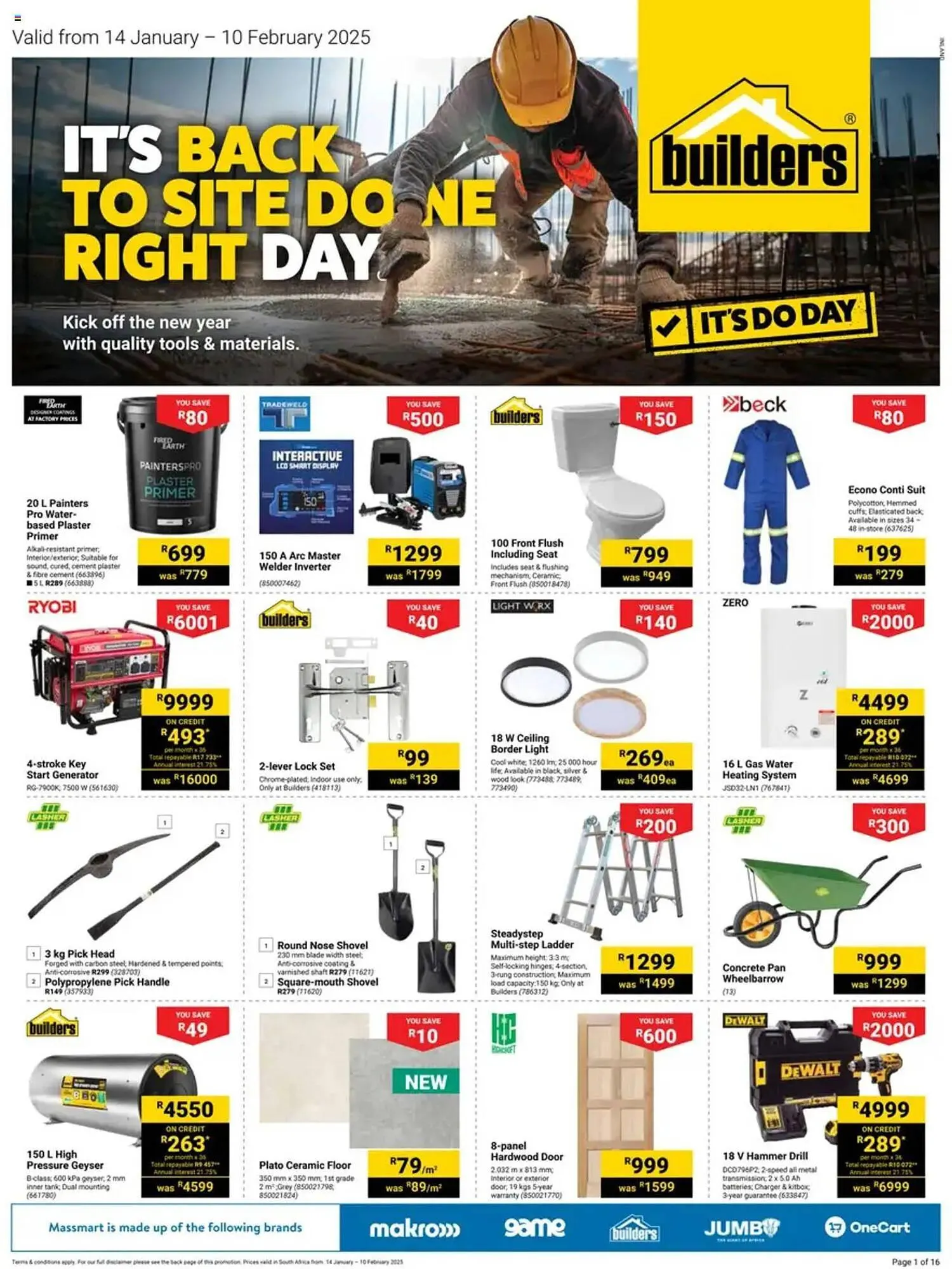 Builders Warehouse catalogue from 14 January to 10 February 2025 - Catalogue Page 1