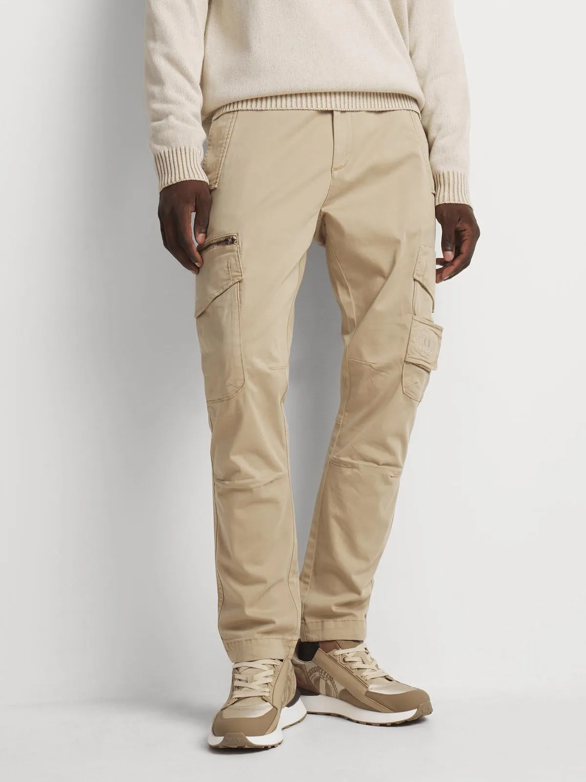 Fabiani Men's Stone Slim Arc Utility Trouser