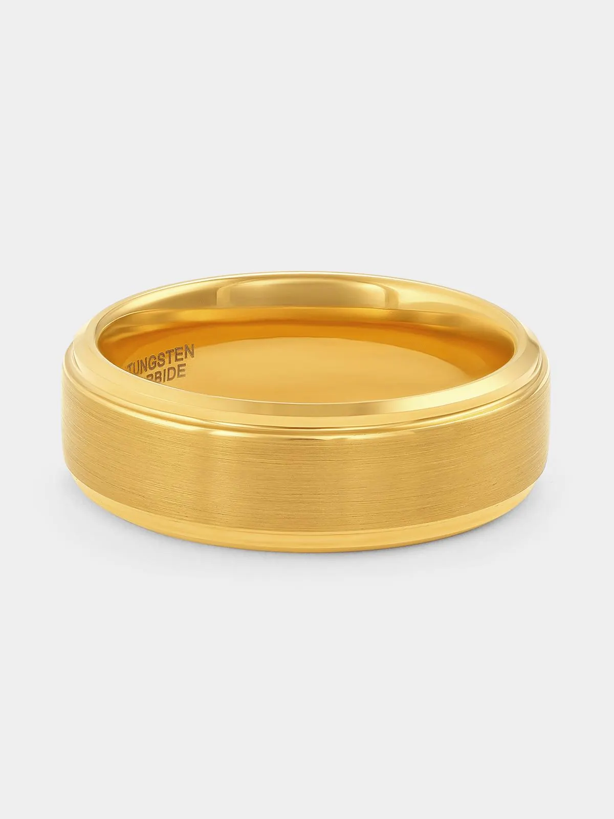 Gold Plated Tungsten Satin Centre Ring