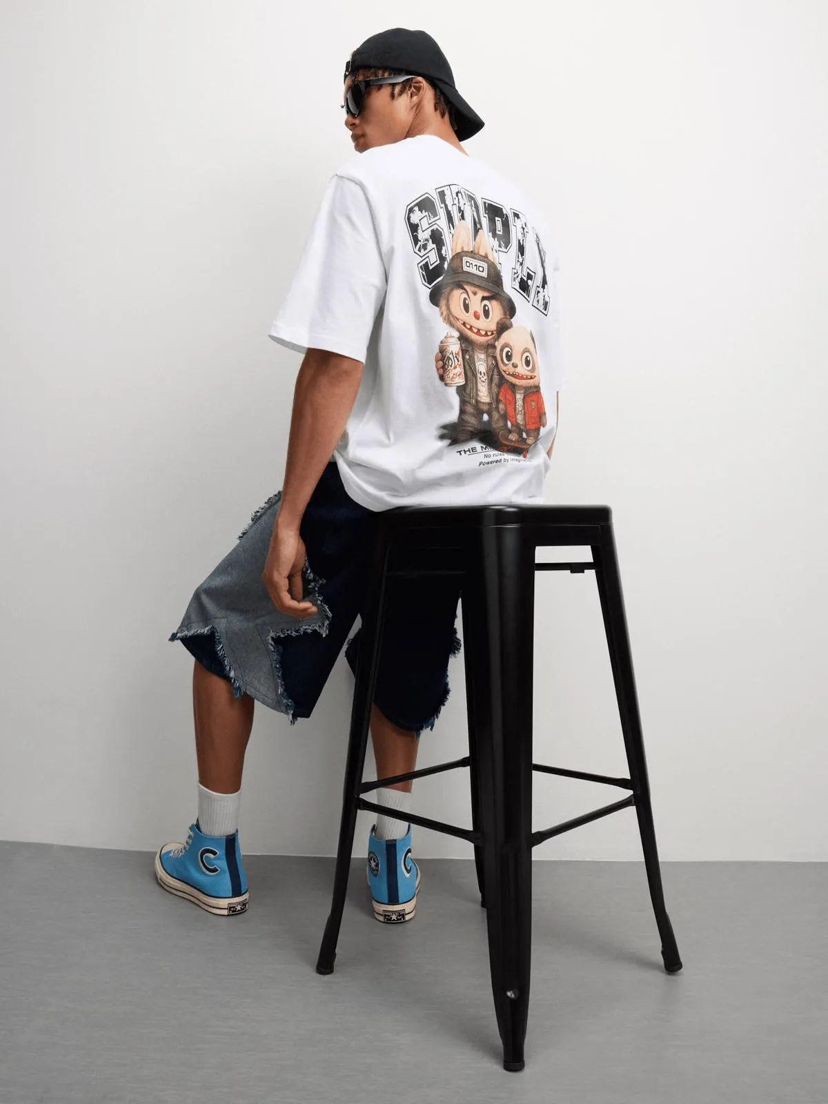 The FIX Men's White Teddy Graphic Top