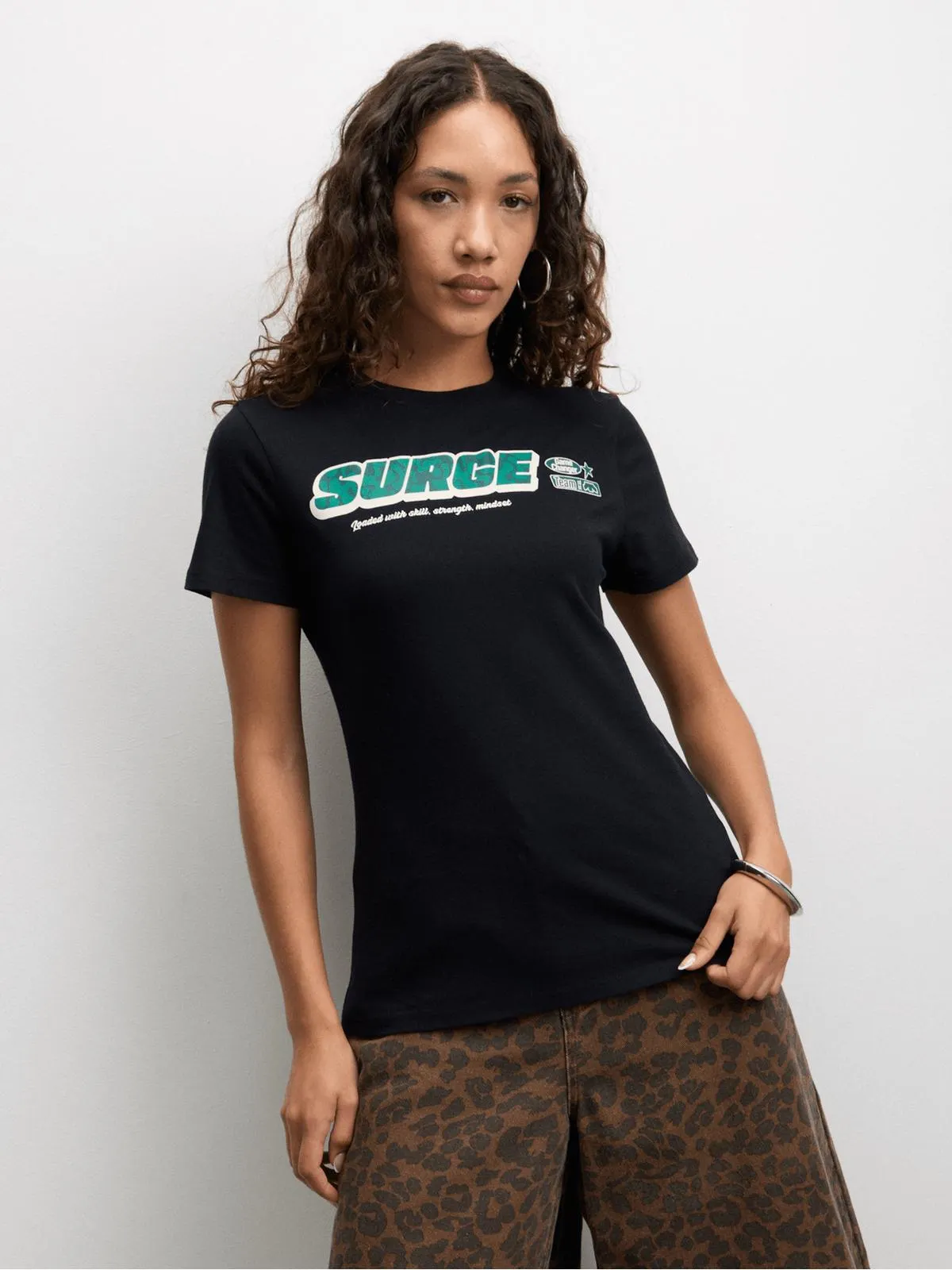 Redbat Women's Black Graphic T-Shirt