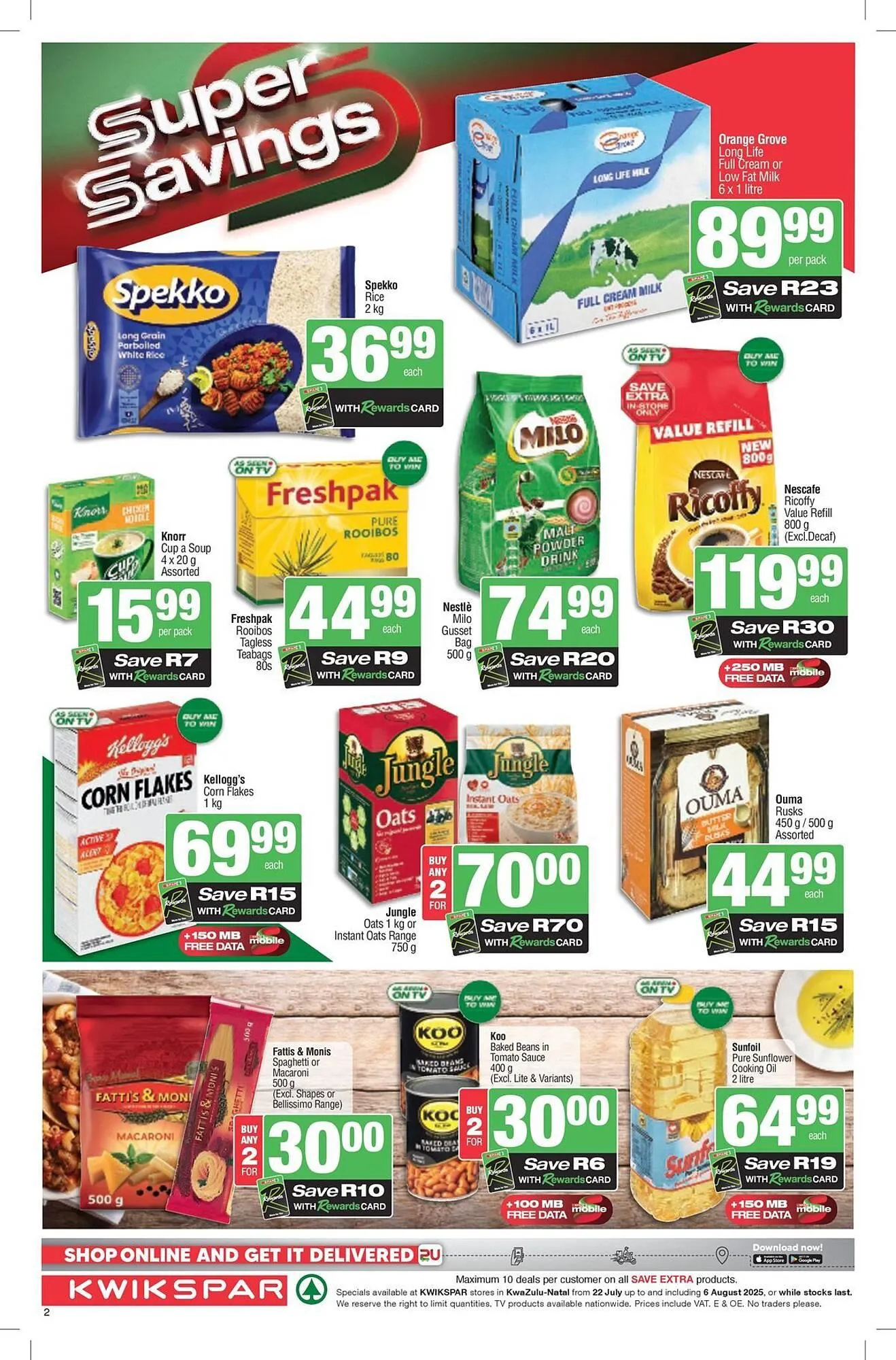 KwikSpar catalogue from 24 July to 6 August 2025 - Catalogue Page 2