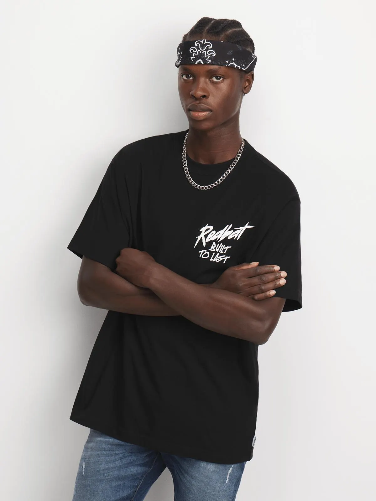 Redbat Men's Black Relaxed T-Shirt