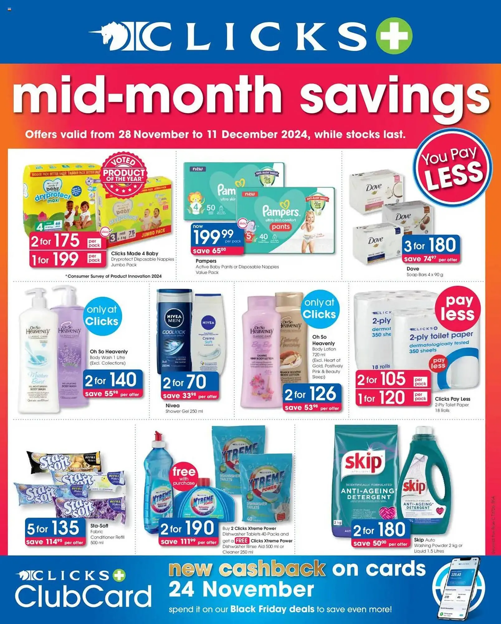 Clicks catalogue from 28 November to 11 December 2024 - Catalogue Page 1
