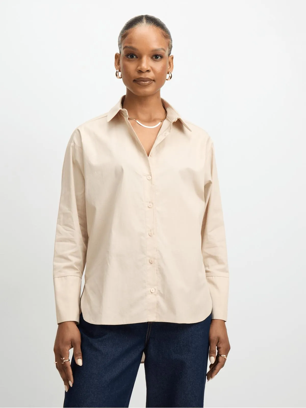 Exact Women's Natural Ruched Back Shirt