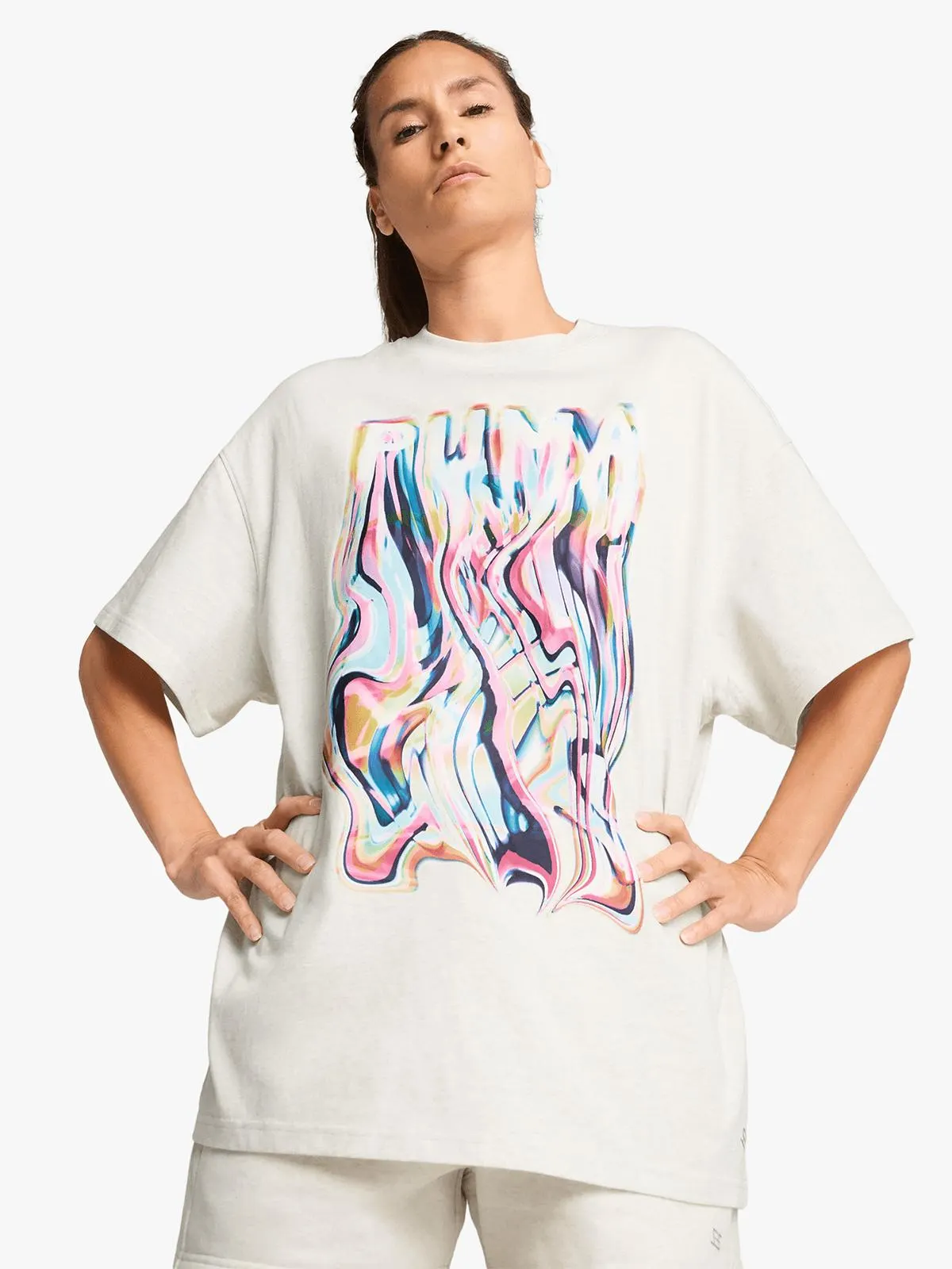 Puma Women's Stewie Limitless Grey Basketball T-Shirt