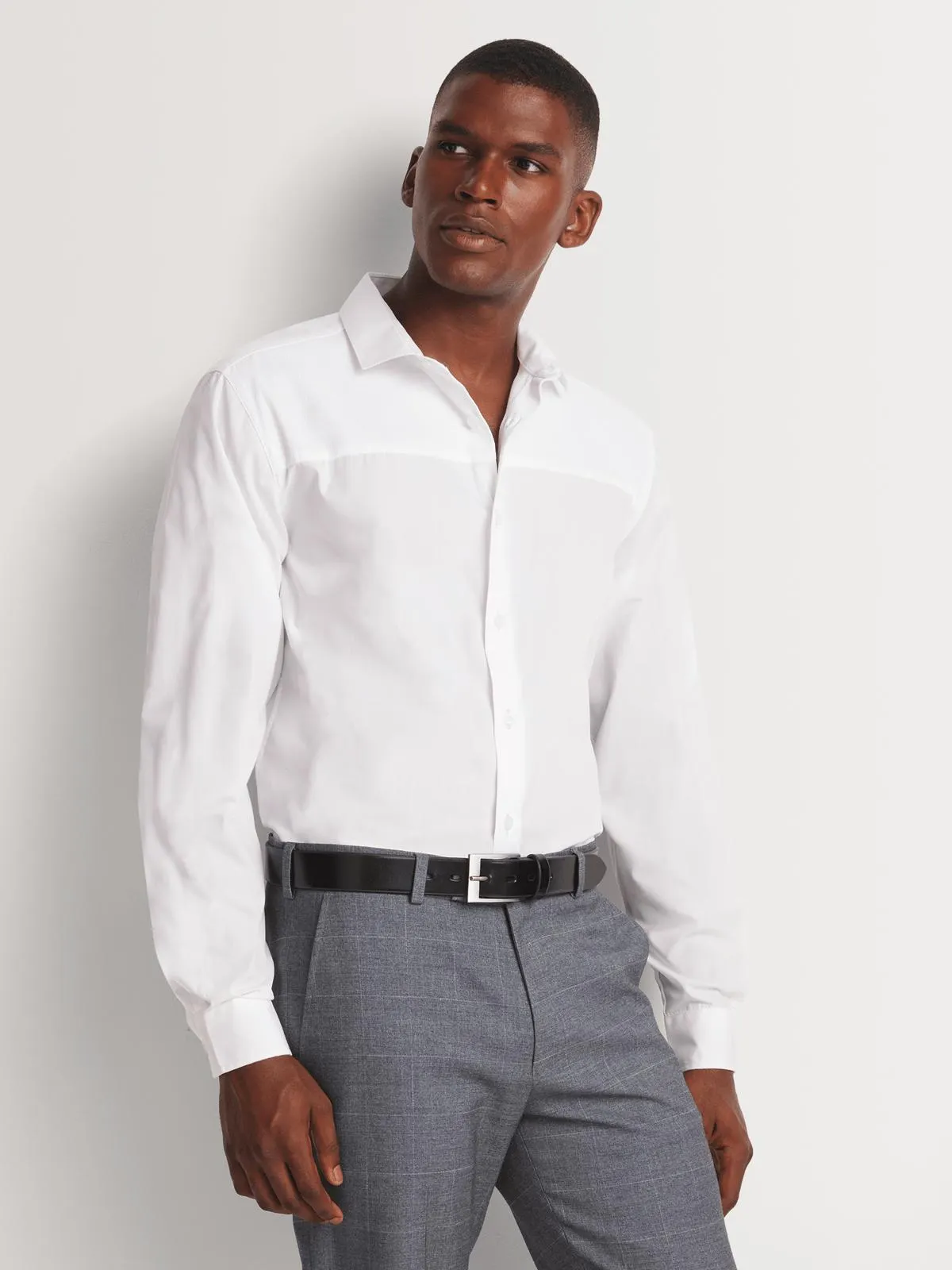 Men's Markham Clean Mesh Insert White Shirt