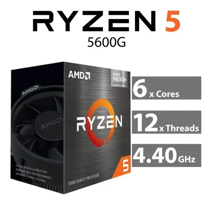 AMD Ryzen 5 5600G Cezanne 6-Core 3.90GHz AM4 65W 100-100000252BOX Desktop Processor