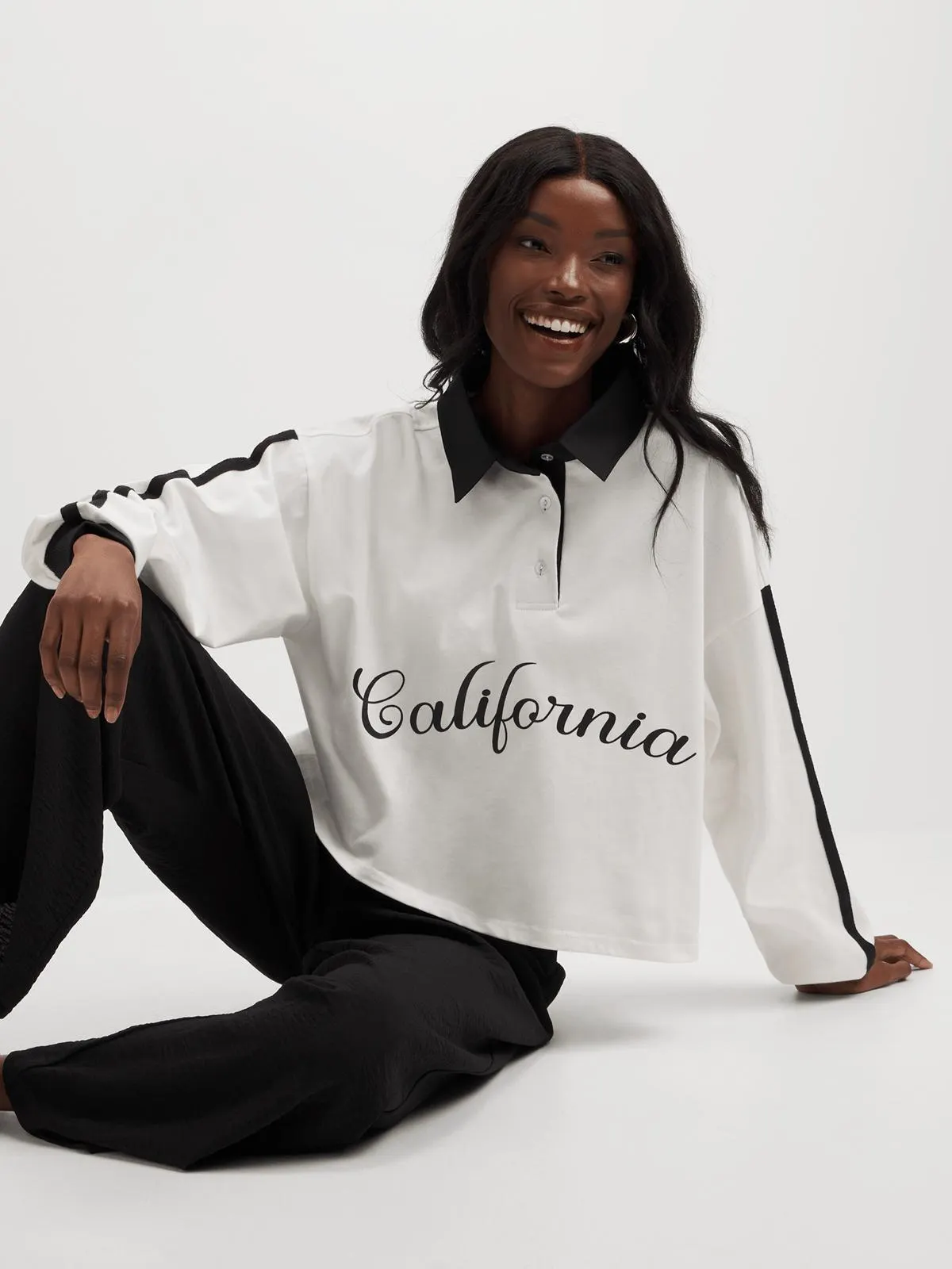 Jet Women's White/Black California Rugby Jersey