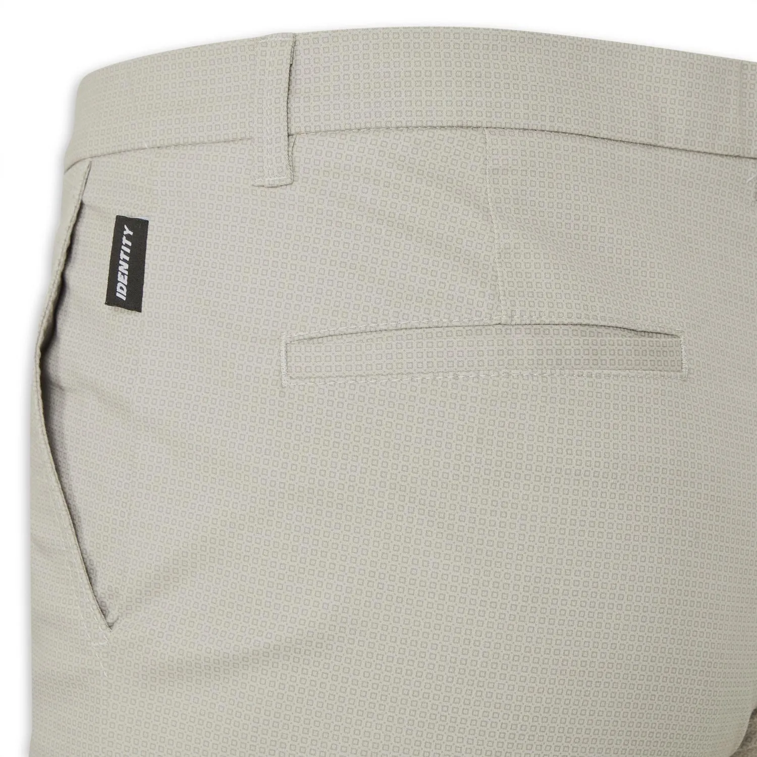 Grey Geo Print Chino