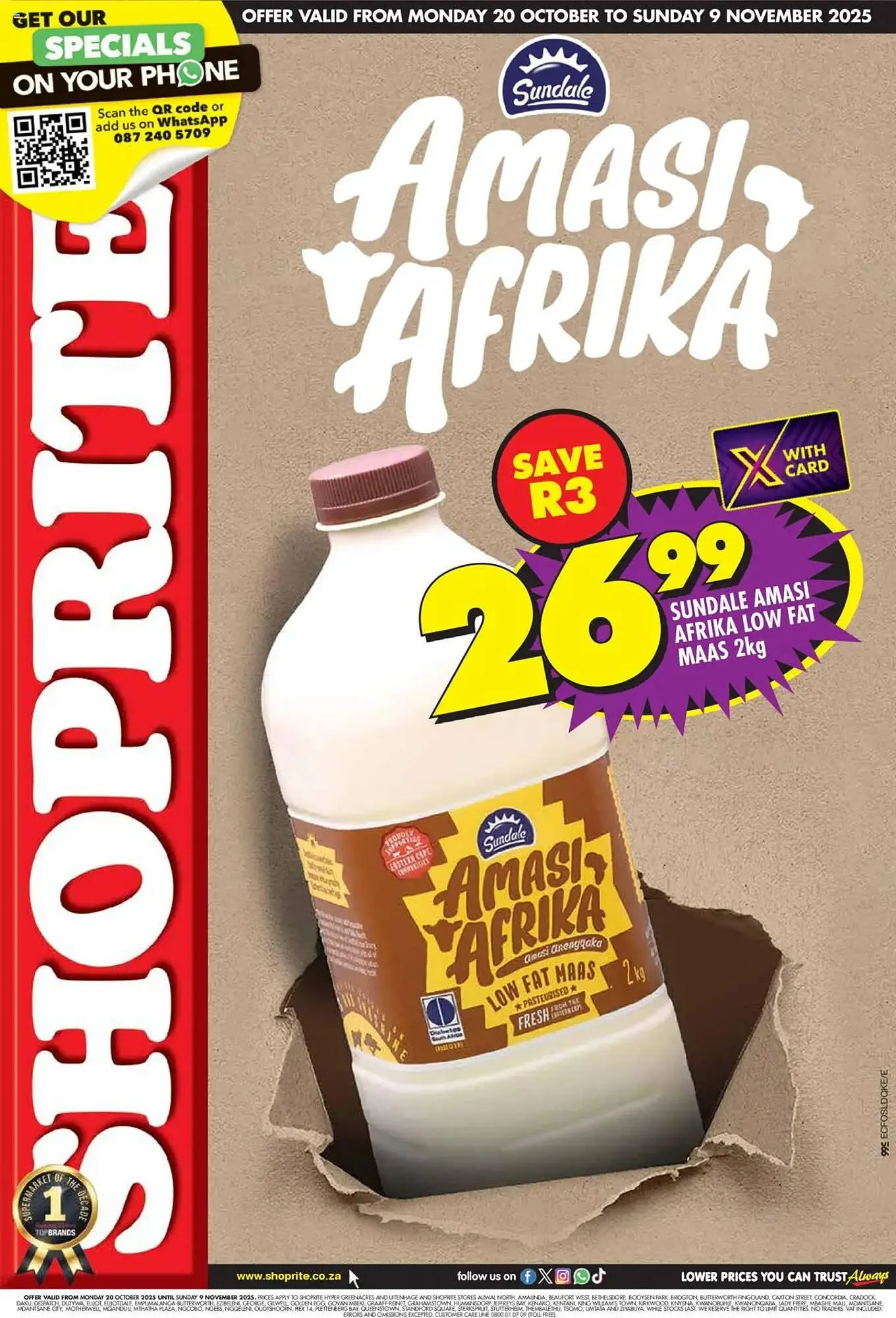 Shoprite catalogue from 20 October to 9 November 2025 - Catalogue Page 1
