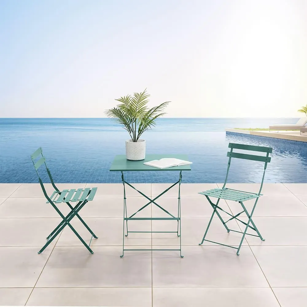 Michael 3-Piece Bistro Set Teal Matt Finish