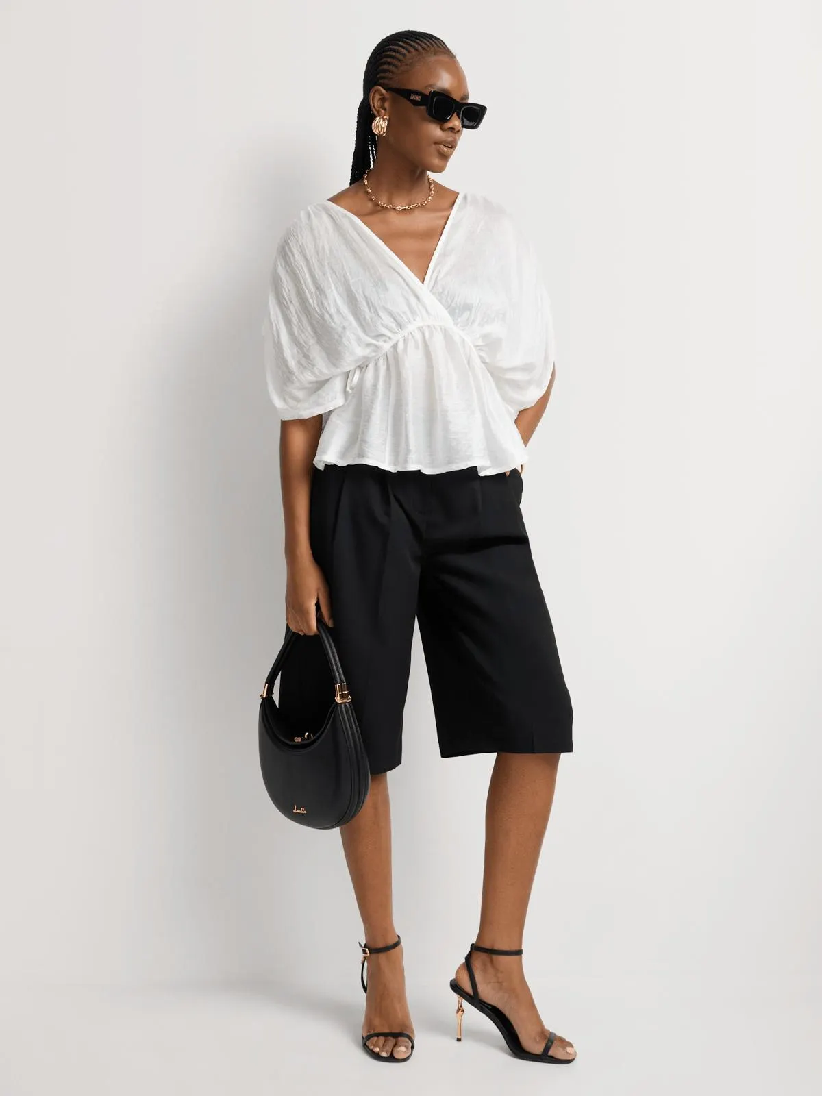 Sheer Textured Kaftan Top