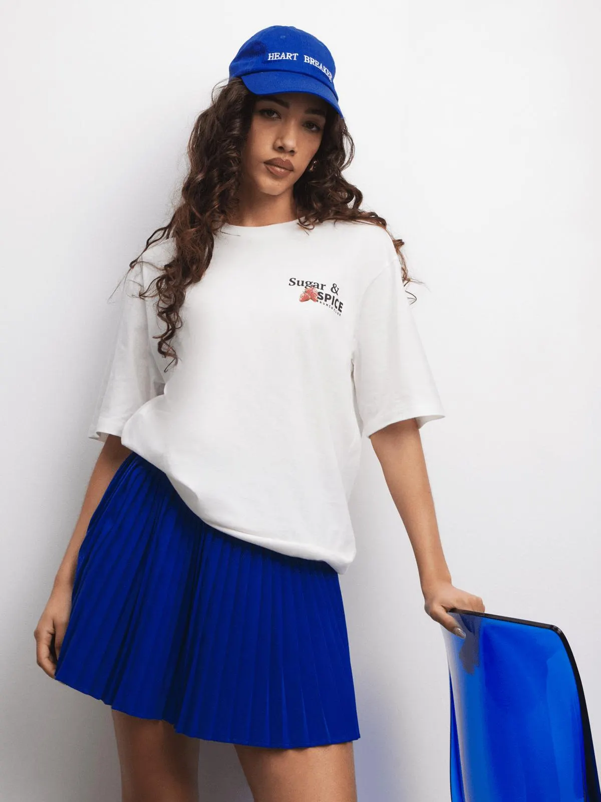 The FIX Women's Blue Pleated Mini Skirt