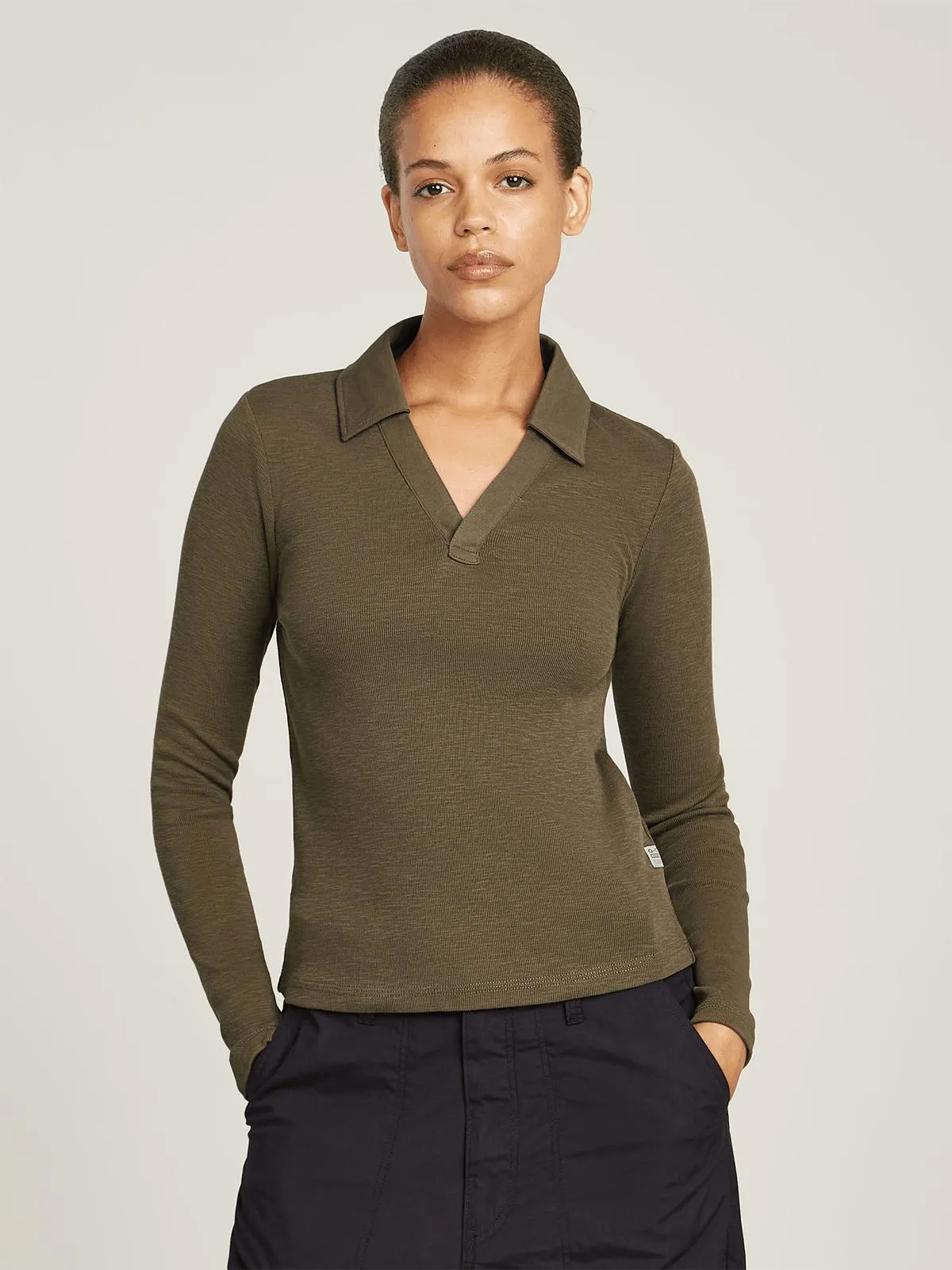 G-Star Women's Polo Green Slim Top