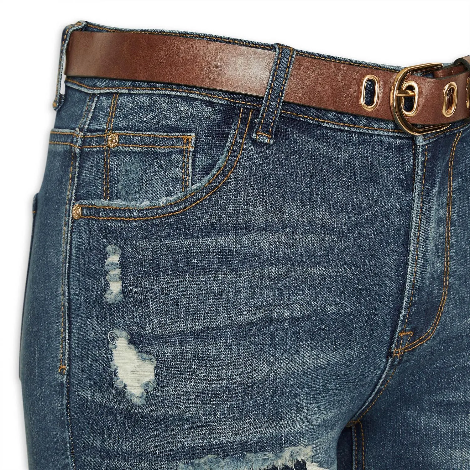 Indigo Belted Skinny Jean