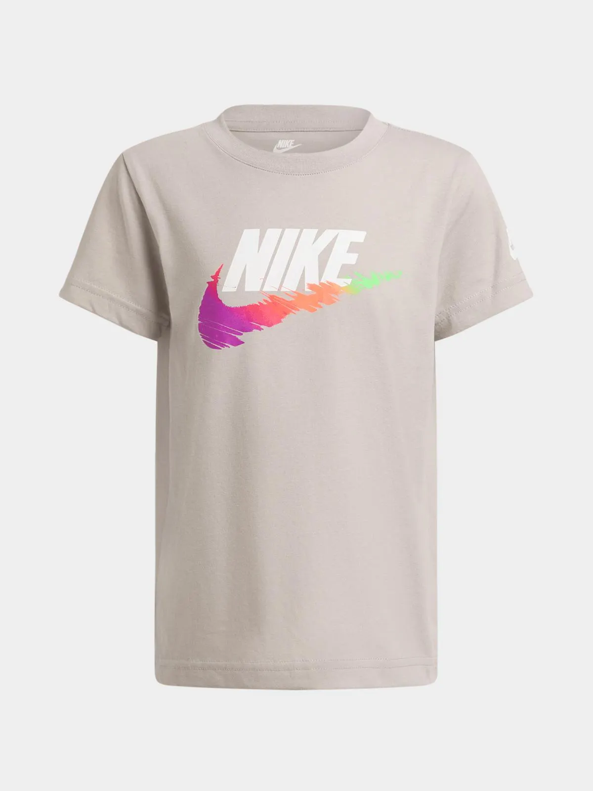 Nike Unisex Kids Brandmark Swoosh Grey T-Shirt