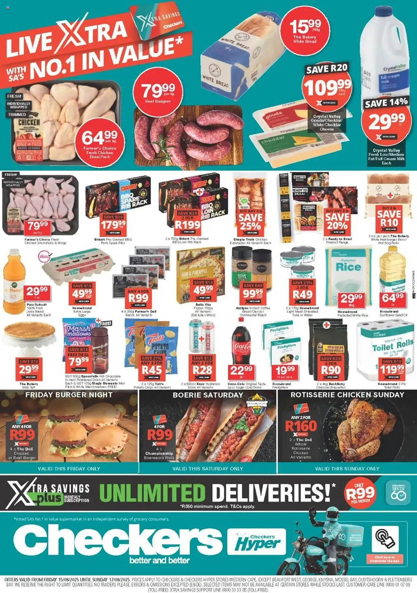 Checkers catalogue from 15 August to 17 August 2025 - Catalogue Page 1