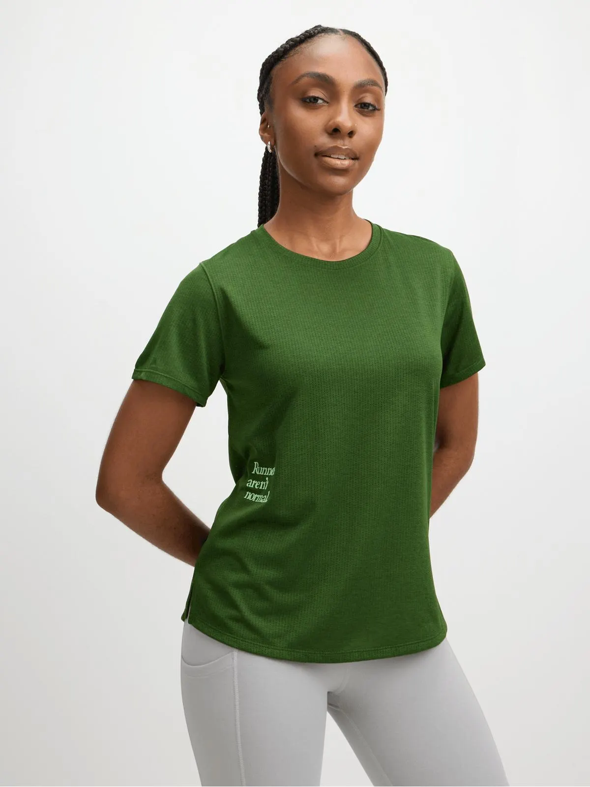 New Balance Womens Athletics Graphic Green Tee